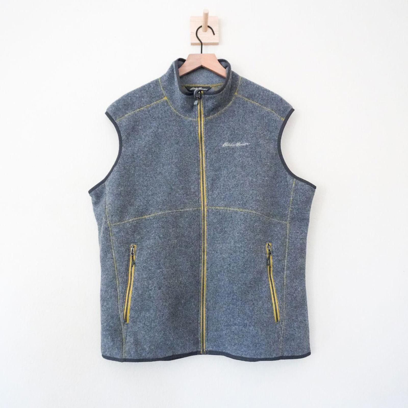 Eddie Bauer Eddie Bauer Vest Men's L Grey Yellow Trim Polartec Size US L / EU 52-54 / 3 - 1 Thumbnail