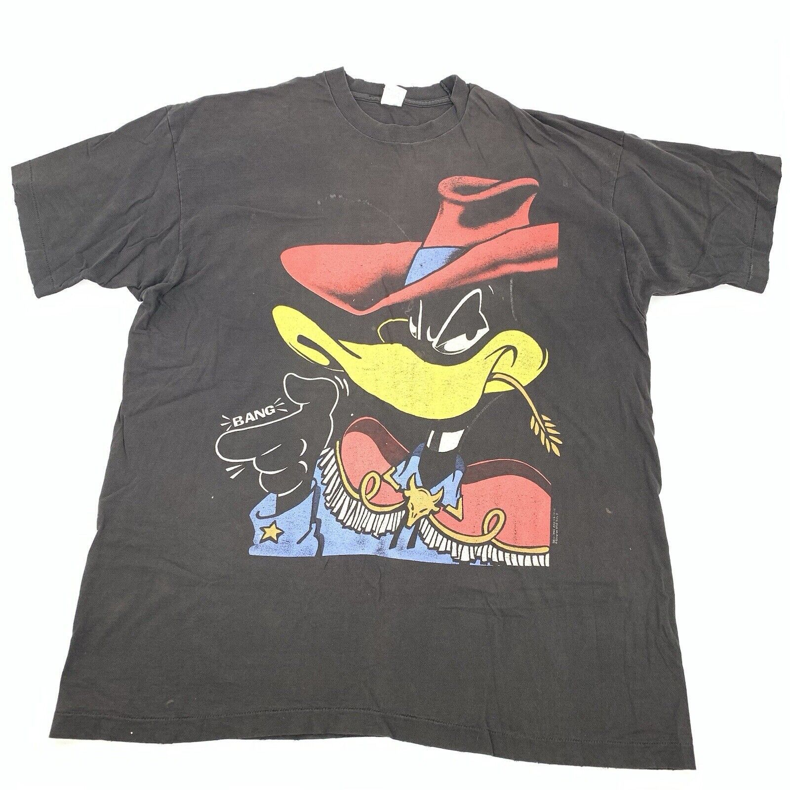 Vintage Vintage 1993 Looney Tunes Daffy Duck Western SS T-Shirt Size US XXL / EU 58 / 5 - 1 Thumbnail