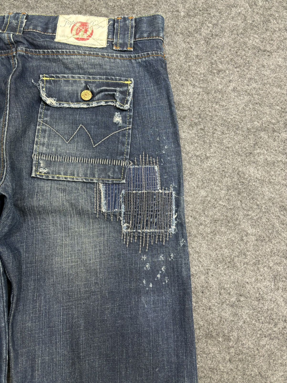 Japanese Brand 💥Patchwork💥Sick 90s Japan Rags Patchwork Recons Denim F470 Size US 36 / EU 52 - 11 Thumbnail