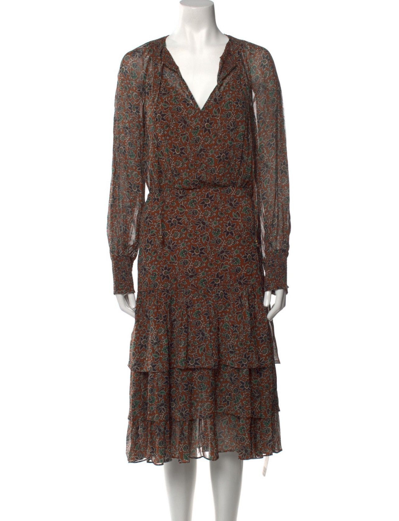 Veronica Beard VERONICA BEARD TUNIS FLORAL AND PAISLEY PRINT MIDI DRESS Size L / US 10 / IT 46 - 2 Thumbnail