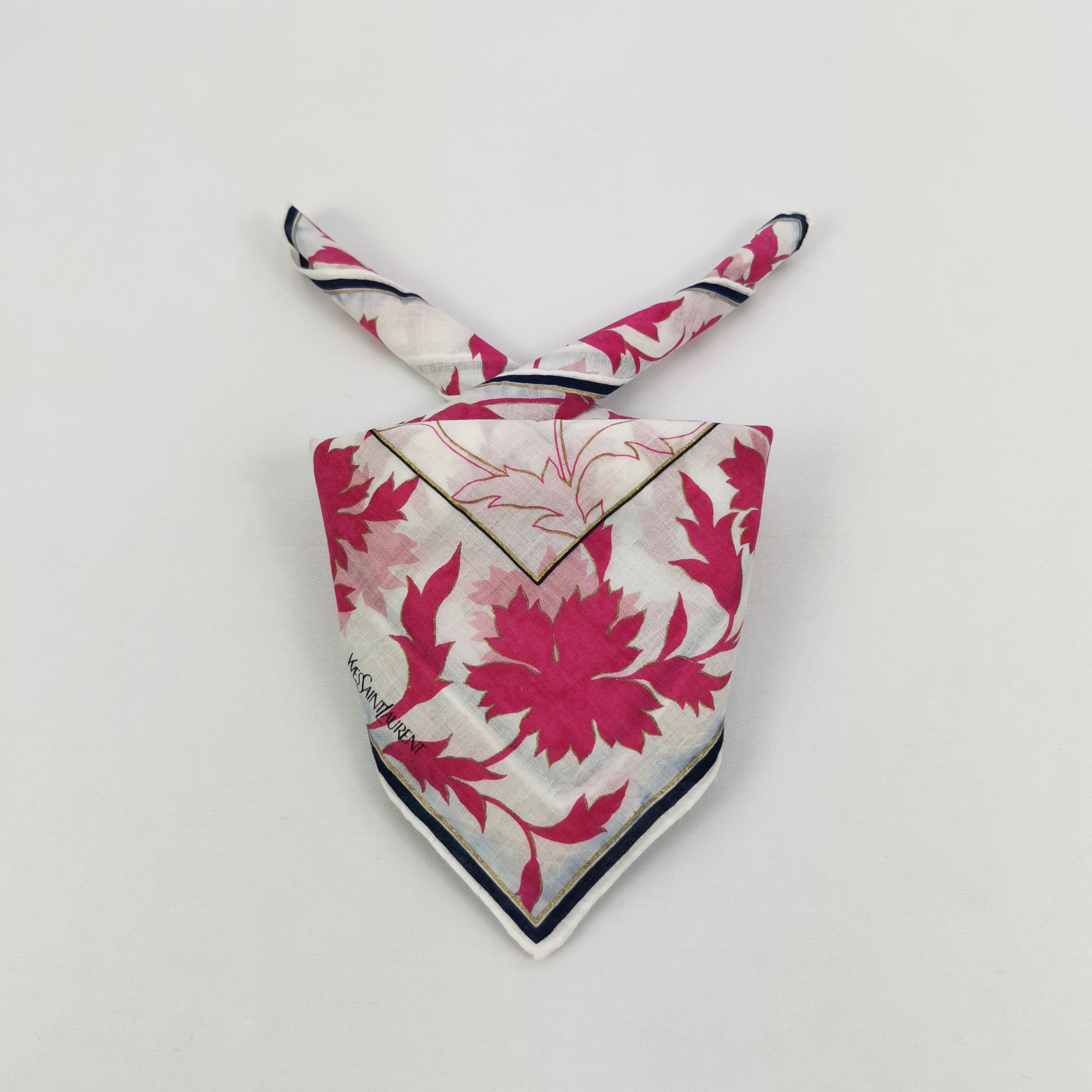 Japanese Brand Vintage Yves Saint Laurent Handkerchief YSL Neckerchief Size ONE SIZE - 1 Thumbnail