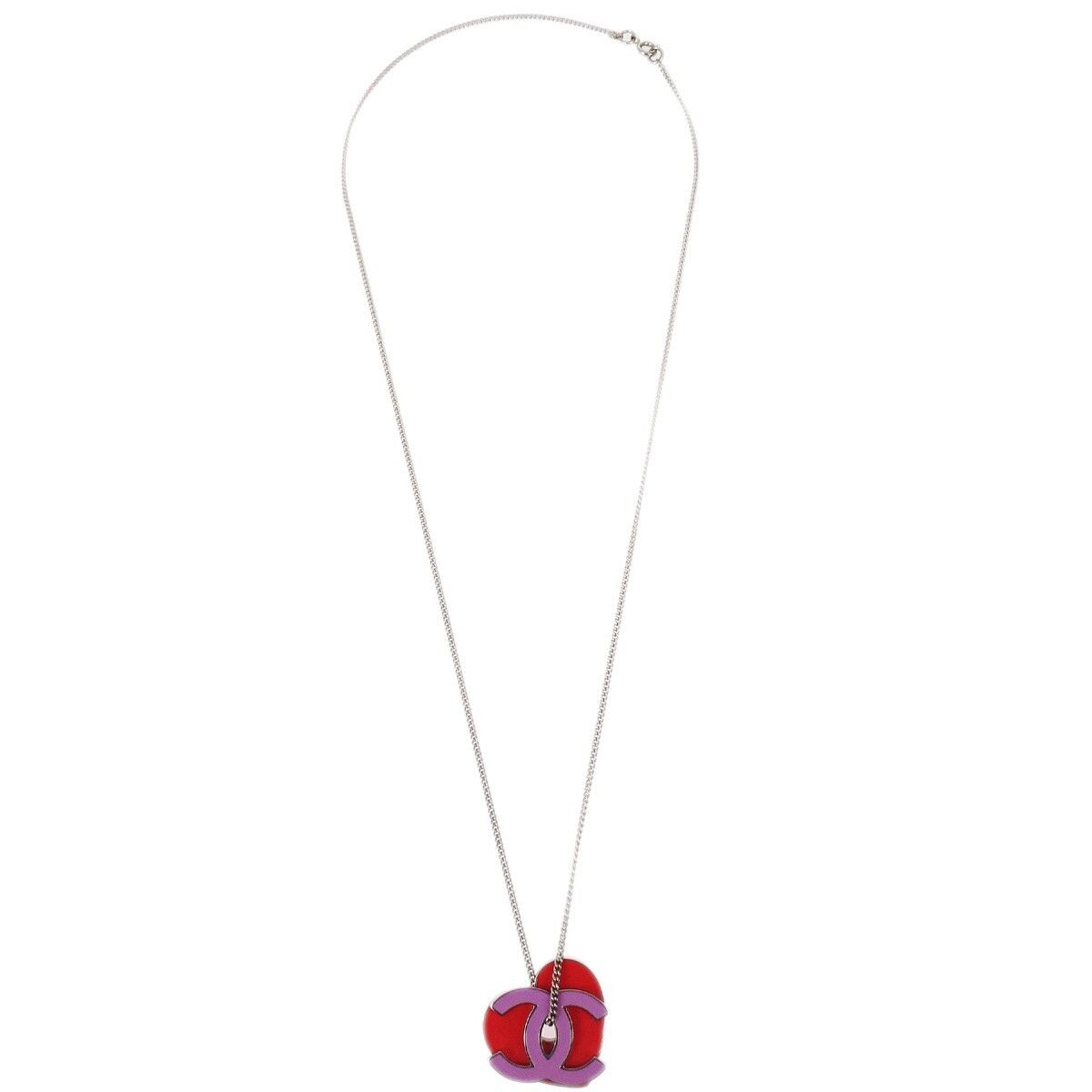Chanel Chanel CC and Heart Pendant Necklace Metal Size ONE SIZE - 1 Thumbnail