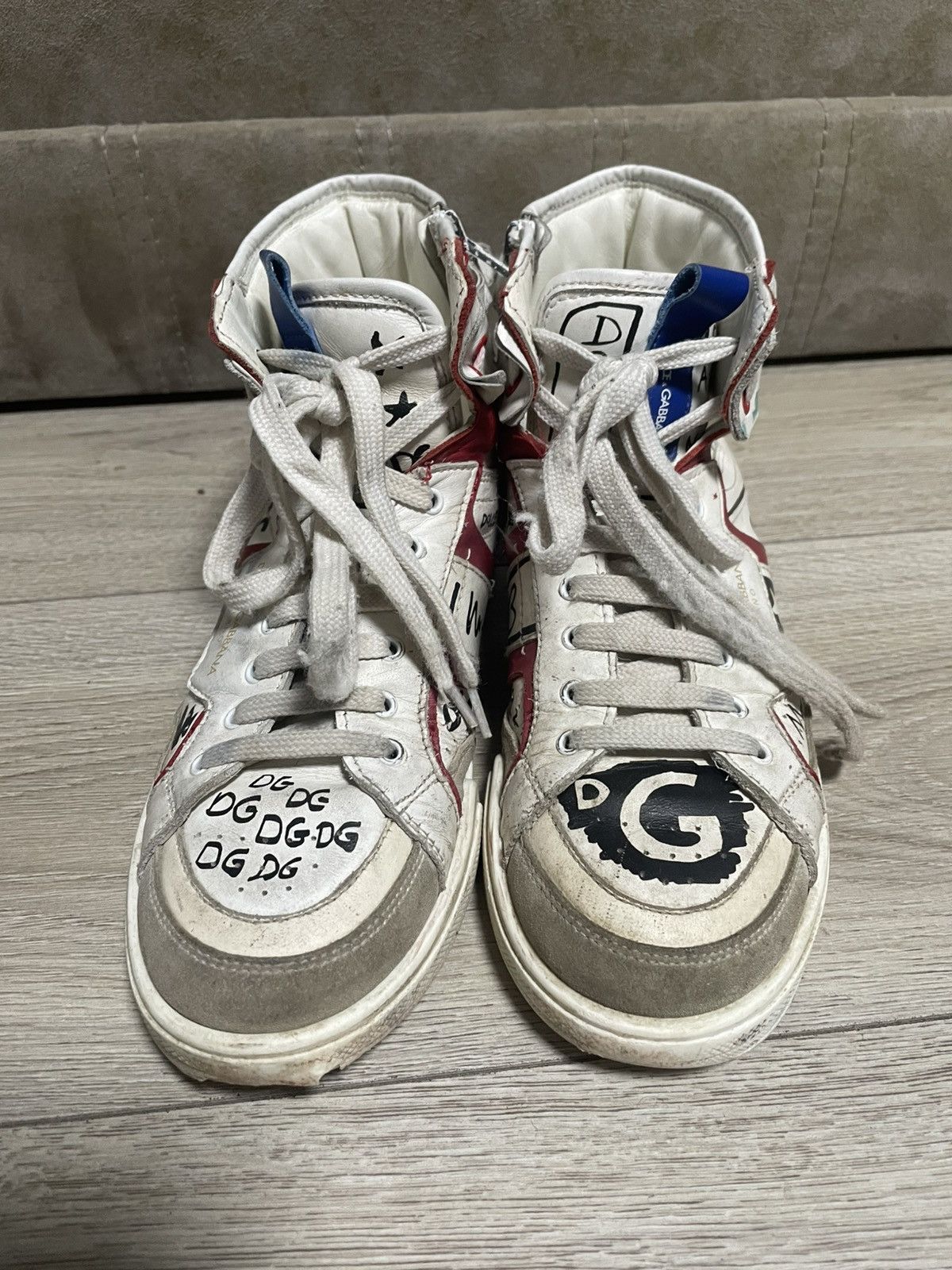 Dolce & Gabbana Dolce & Gabbana Graffiti Print High Top Sneakers Size 36 Size US 5 / EU 37 - 2 Thumbnail