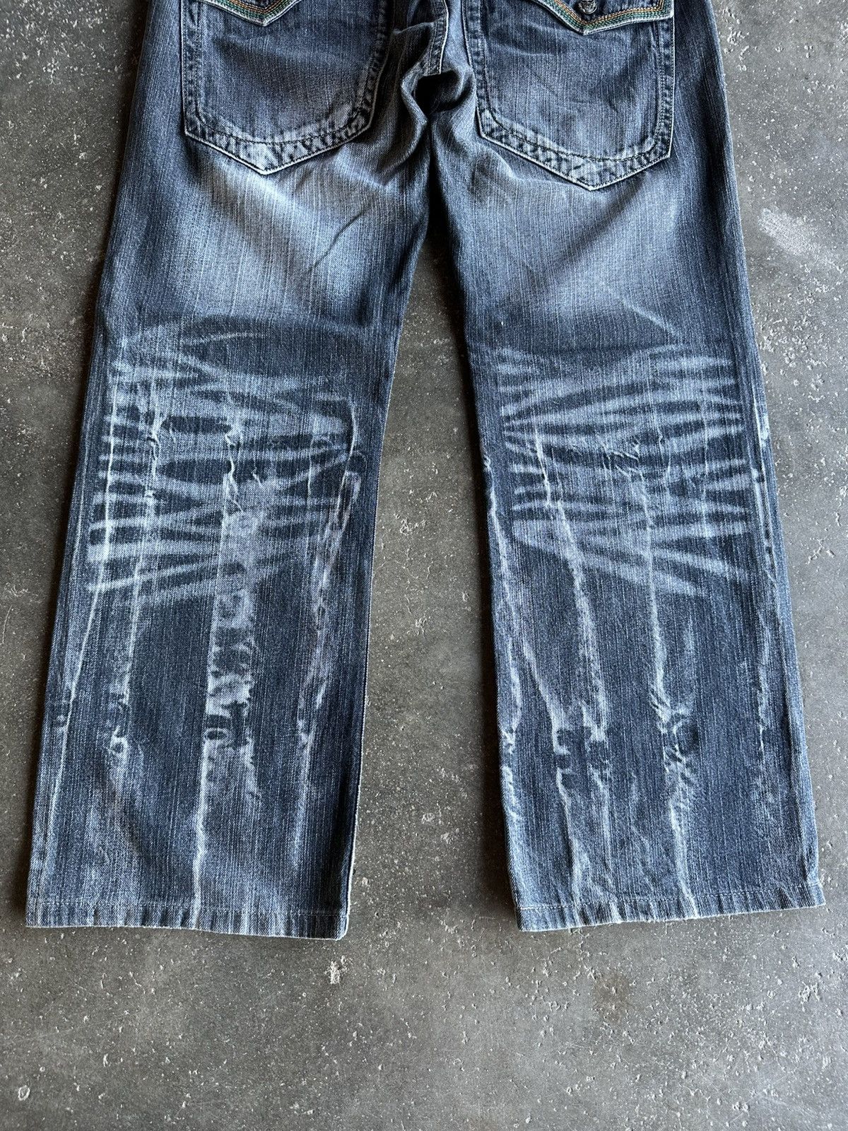 Japanese Brand VINTAGE ROOT THREE JEANS STORM BLACK WASHED RARE DENIM PANTS Size US 32 / EU 48 - 15 Thumbnail