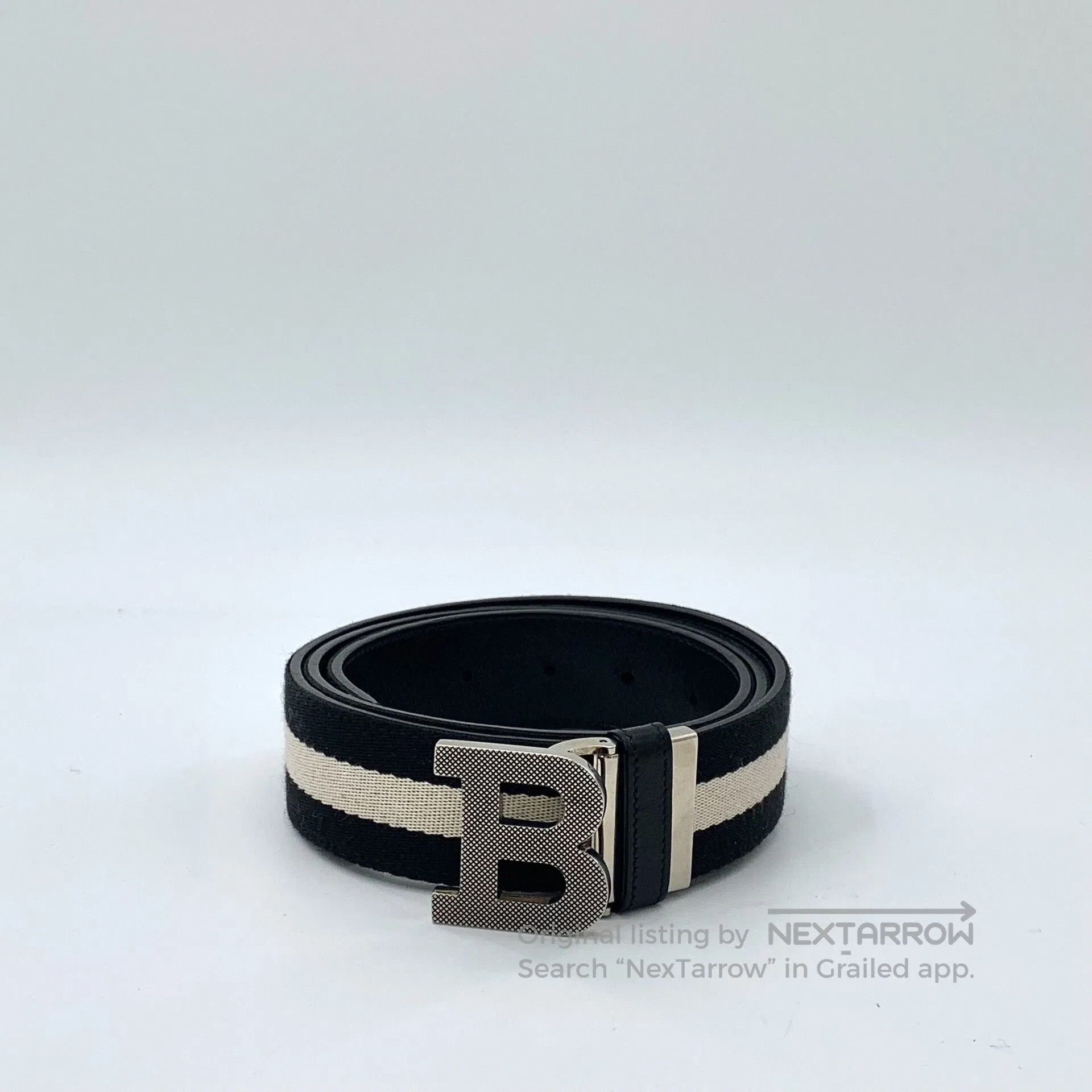 Bally Bally Black Striped Logo Smooth Buckle Belt. Size ONE SIZE - 1 Thumbnail