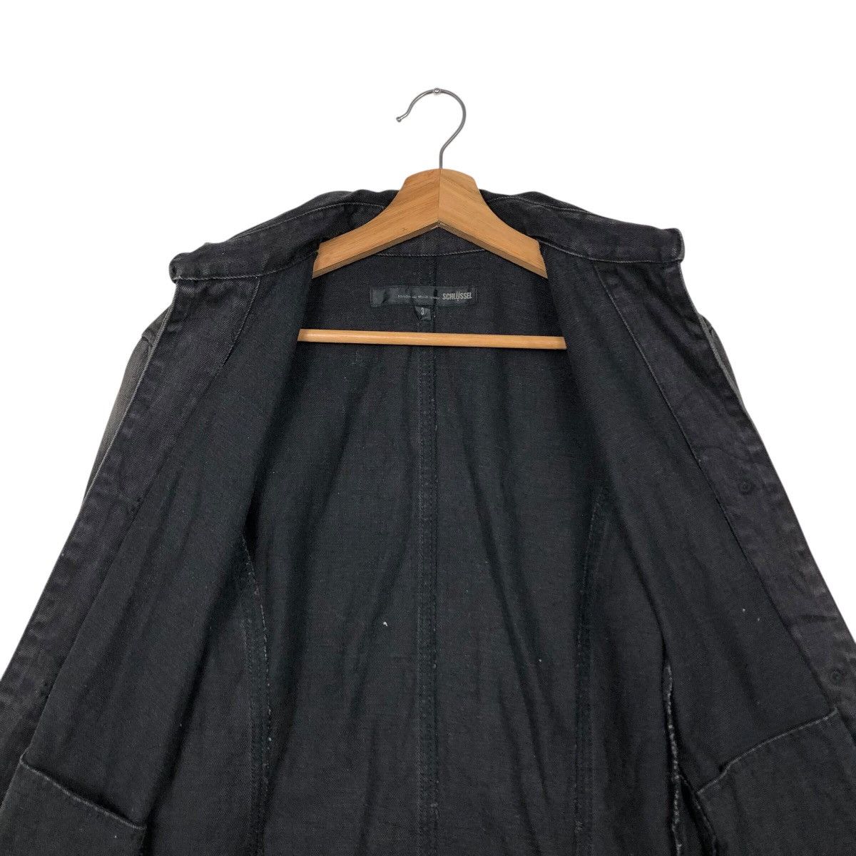 Japanese Brand 📌Schlussel Biker Denim Jacket Iconic Black Issey Miyake Size US M / EU 48-50 / 2 - 15 Thumbnail