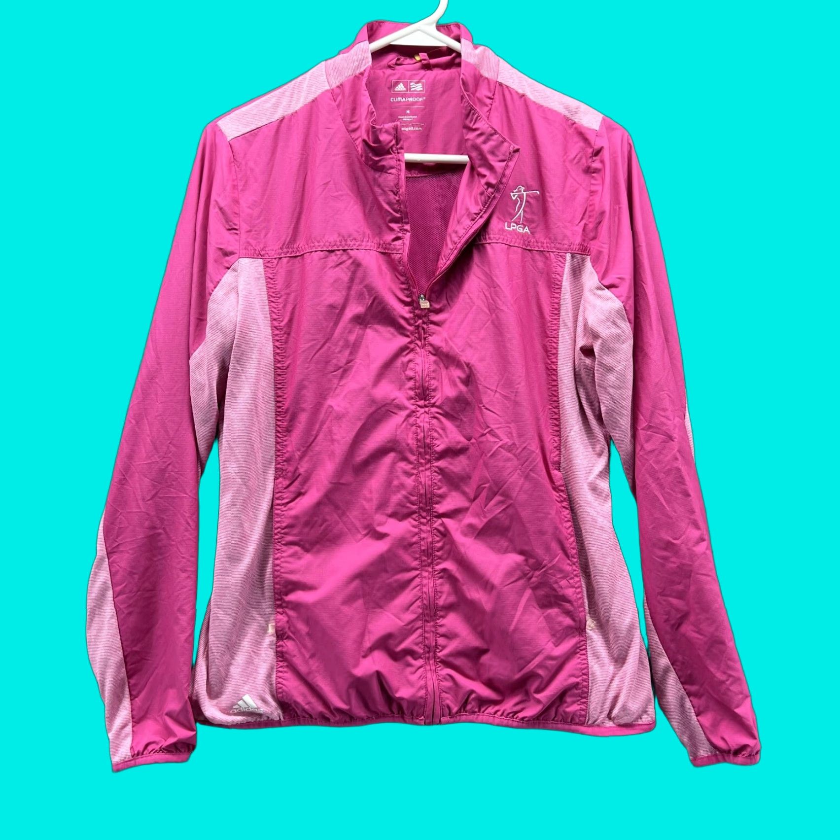 Adidas Adidas Jacket Women Medium Pink Polyester Climaproof LPGA Golf Windbreaker Size M / US 6-8 / IT 42-44 - 1 Thumbnail