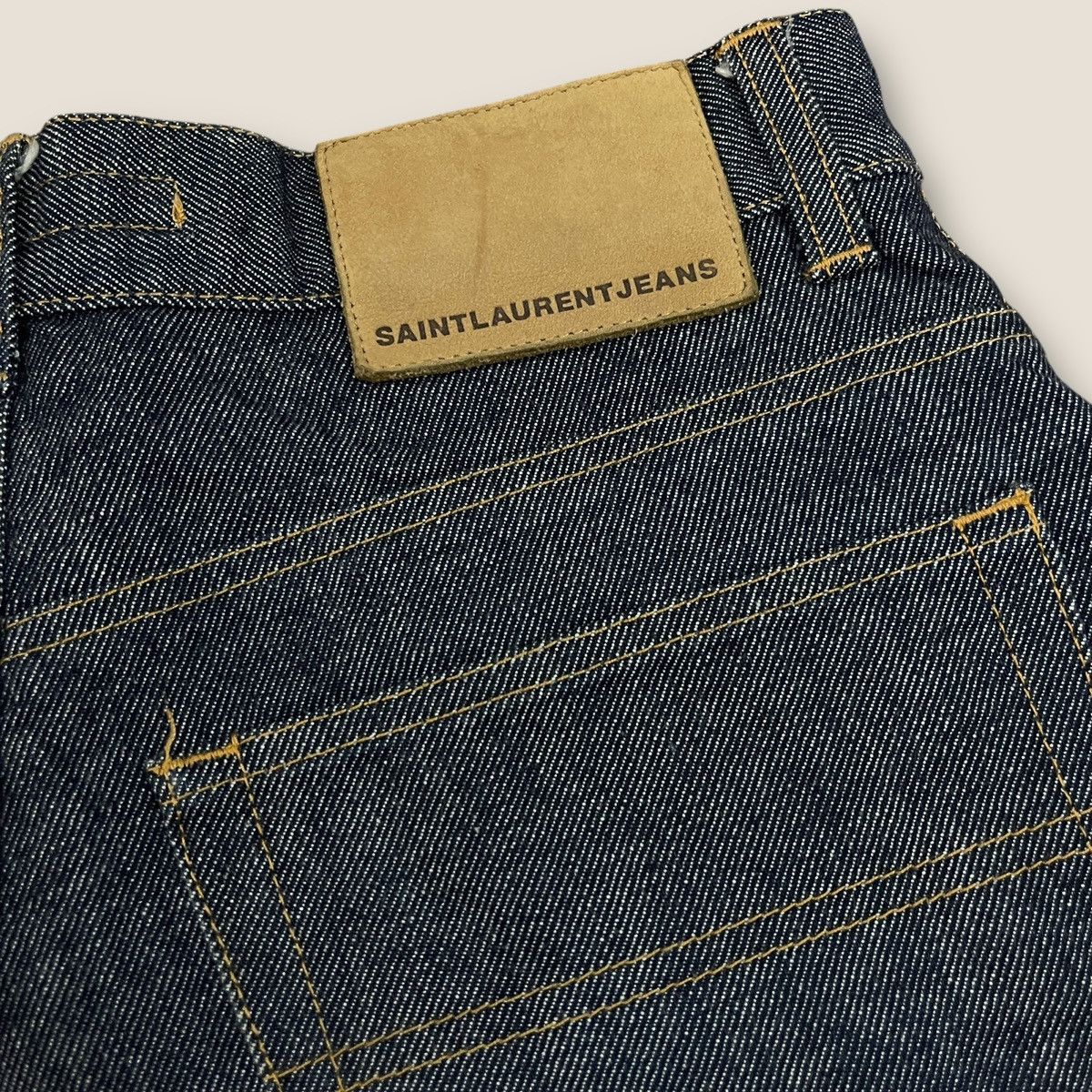 Saint Laurent Paris Vintage Saint Lauren Raw Denim Jeans Slim Straight Cut Size US 29 - 5 Thumbnail