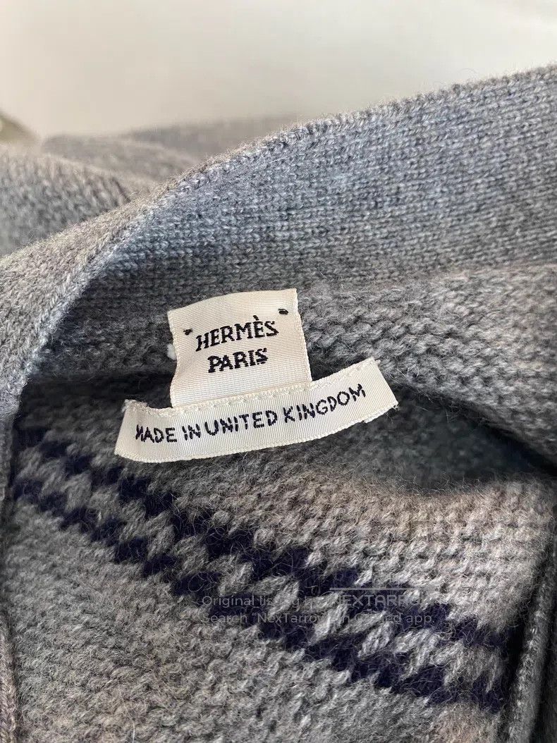 Hermes Hermes Blue-Grey Cashmere Sweater Cardigan Size XS / US 0-2 / IT 36-38 - 5 Thumbnail
