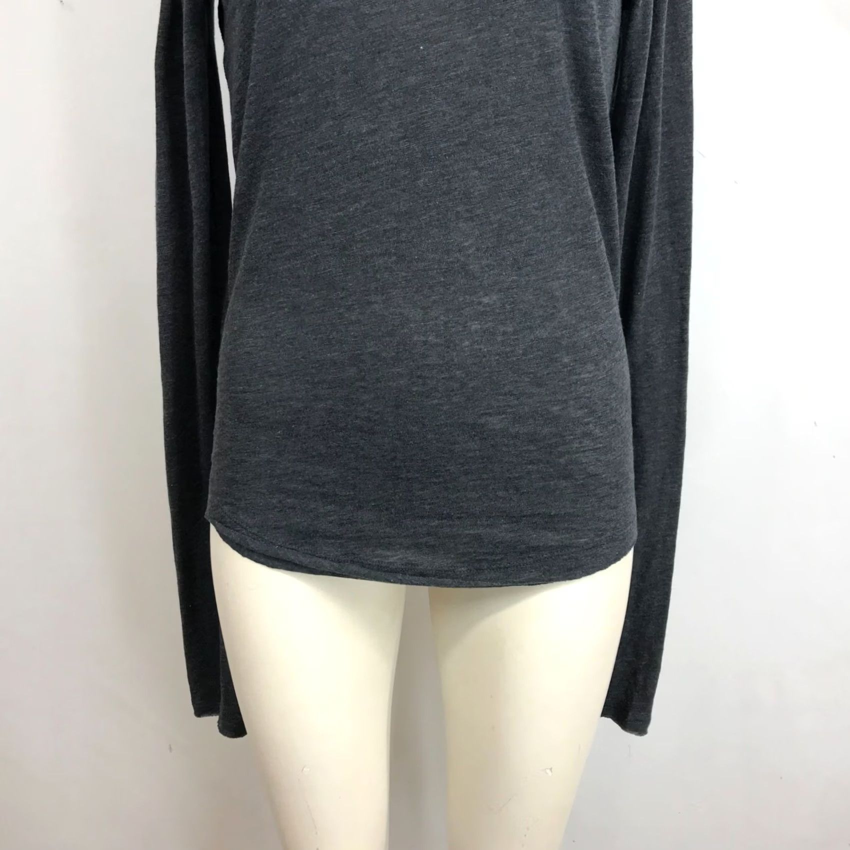 Vintage WE THE FREE Women's Large Gray Long Sleeve High Neck Smocked Top Shirt Size L / US 10 / IT 46 - 3 Thumbnail