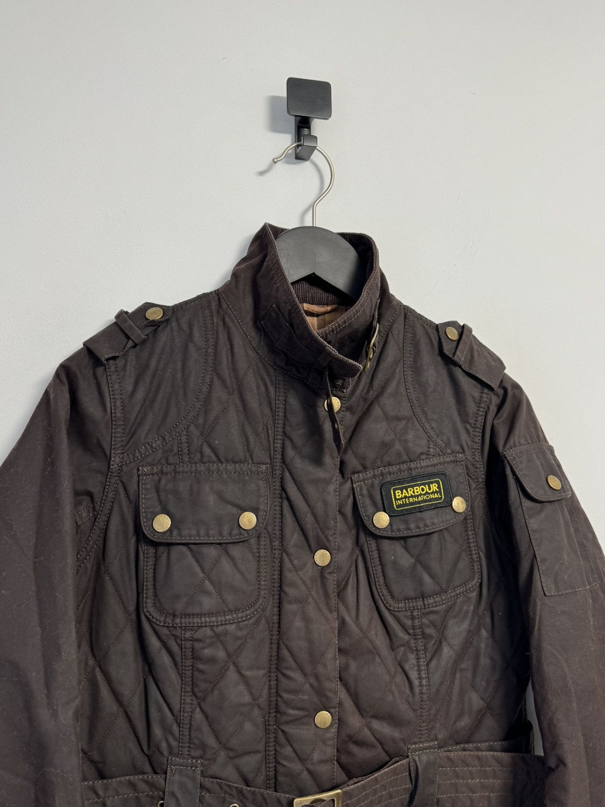 Barbour Barbour Quilted Wax Jacket With Belt - Olive Green Brown Size M / US 6-8 / IT 42-44 - 4 Thumbnail