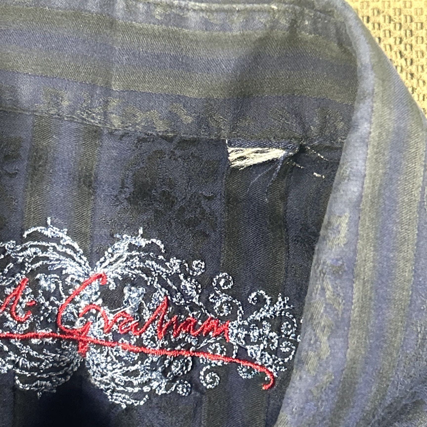 Robert Graham Robert Graham Shirt Mens Medium Blue Flip Cuff Pearl Button Size US M / EU 48-50 / 2 - 3 Thumbnail