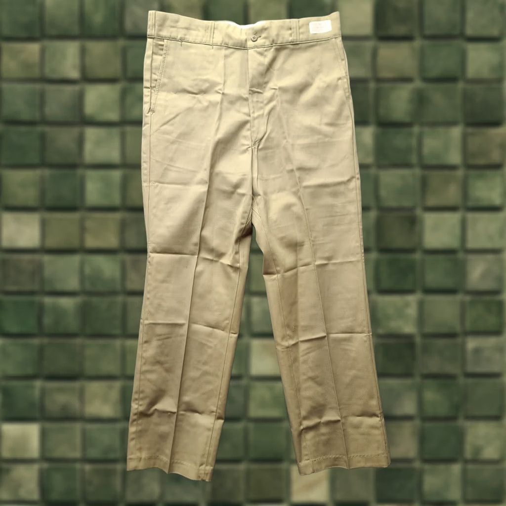 Vintage VINTAGE Key Imperial Pants Mens 36x30 Regular Fit USA 70s Deadstock Beige Cotton Polyester Wide? (Note: ensure only original words used; concise) Size US 36 / EU 52 - 1 Thumbnail