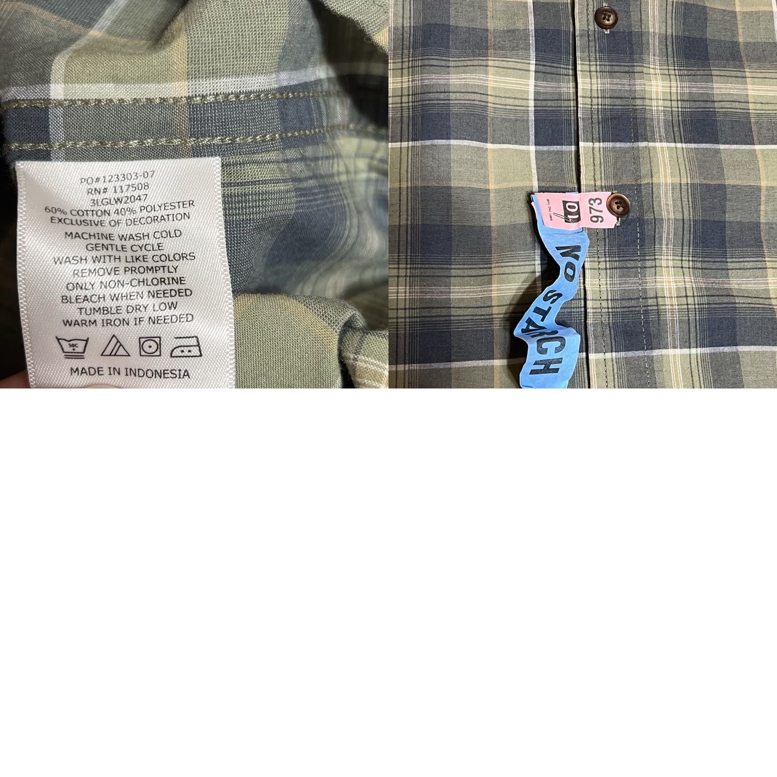 Levi's Levi's Mens XL Green Blue Plaid Long Sleeve Button-Down Shirt Size US XL / EU 56 / 4 - 8 Thumbnail