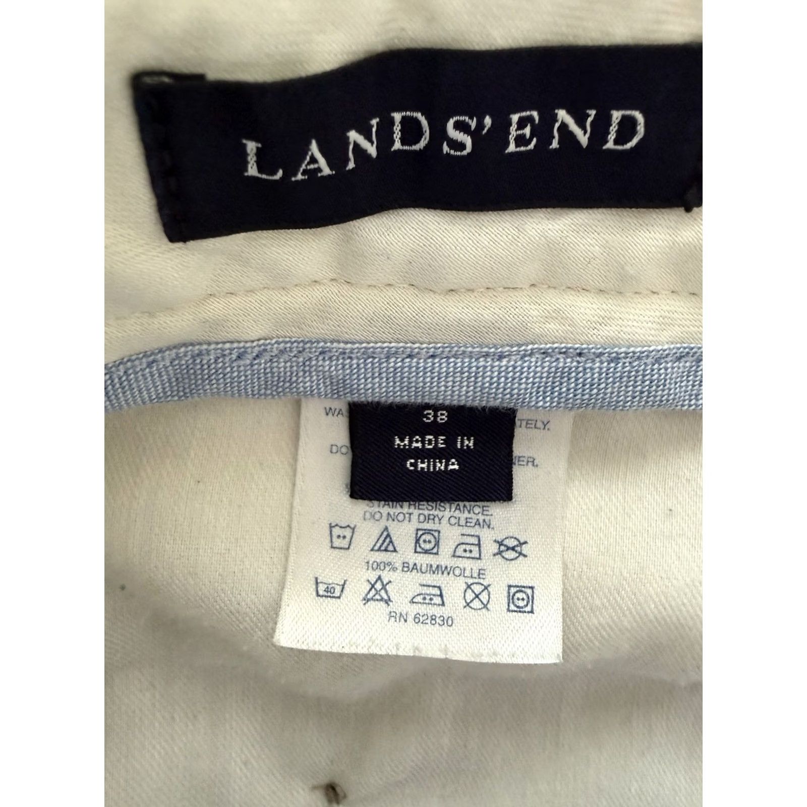 Lands' End Mens Lands' End Khaki Pants 38 Tan Traditional Fit Flat Front Cuffed Cotton Size US 38 / EU 54 - 6 Thumbnail