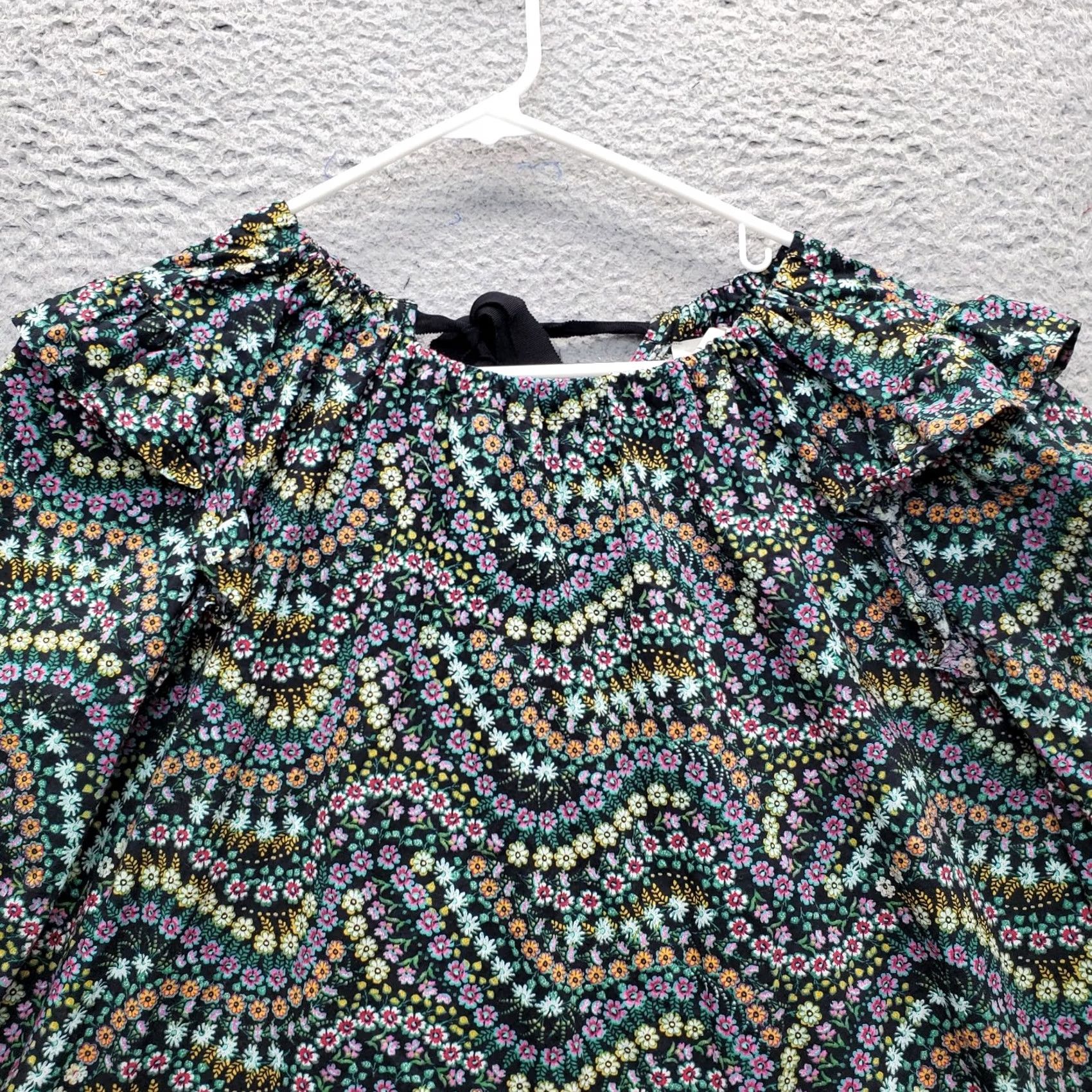 Loft LOFT Blouse Womens Petite Large Multicolor Floral Boho Ruffle Shoulder Tie Back Shirt Size PL Womens Size L / US 10 / IT 46 - 8 Thumbnail