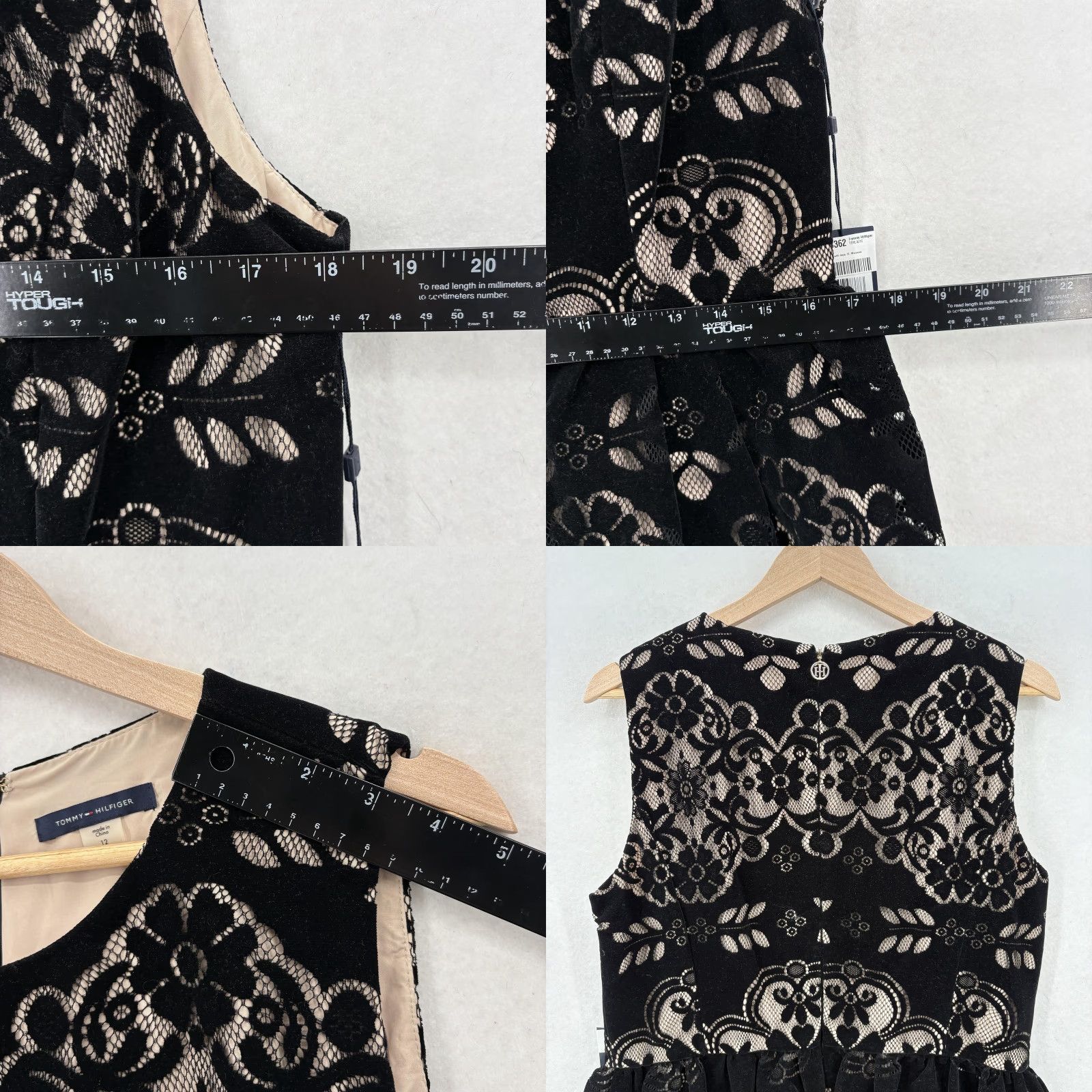 Tommy Hilfiger Tommy Hilfiger Dress Womens 12 Black Floral Lace Fit & Flare Sleeveless Velvet Dress Women 12 Black Floral Lace Fit & Flare Sleeveless Velvet Size XL / US 12-14 / IT 48-50 - 8 Thumbnail