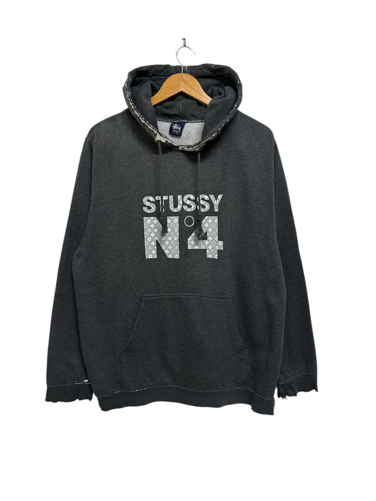 STUSSY Hoodie Black and Red Graphic sold Hoodie 1980 N4