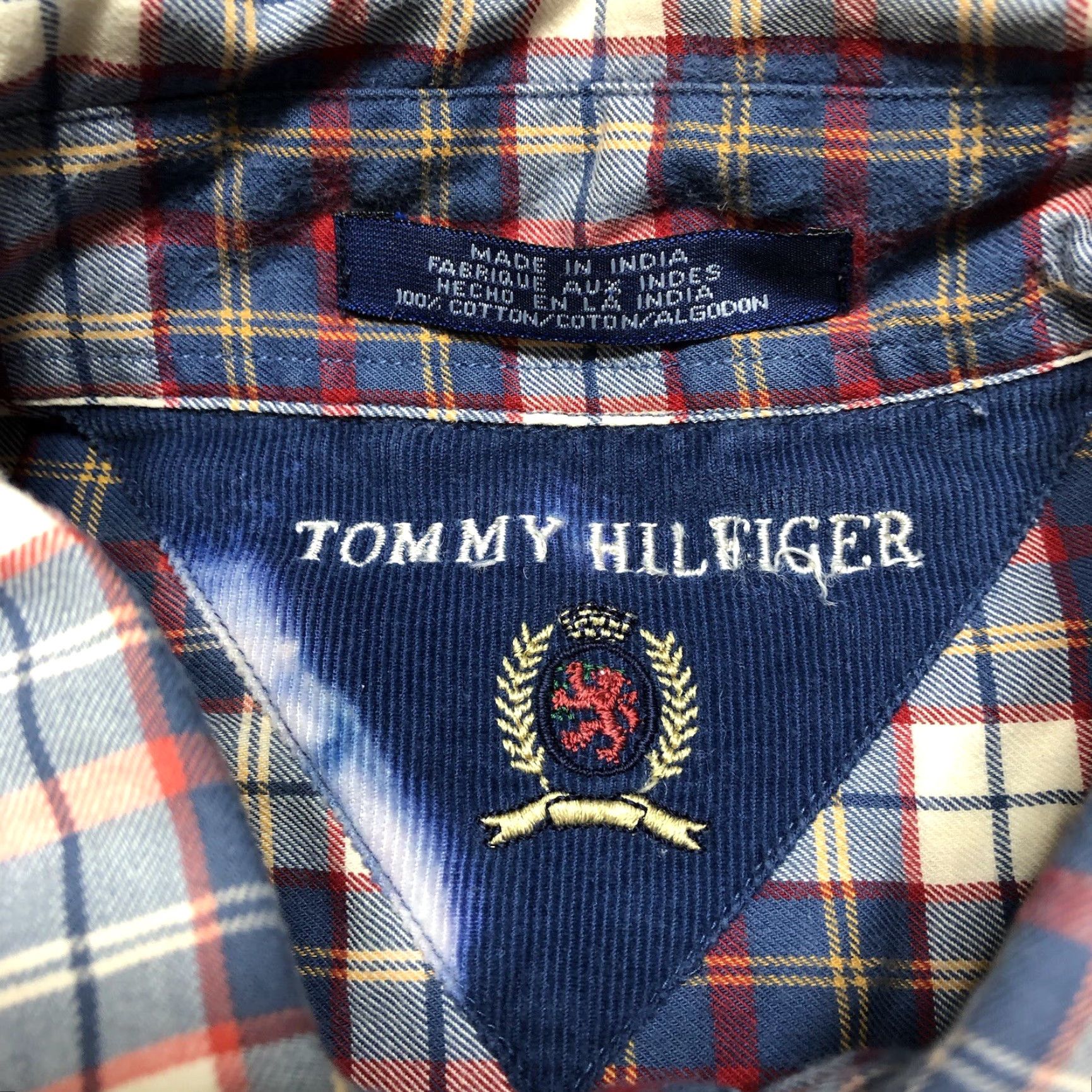Tommy Hilfiger VINTAGE Tommy Hilfiger Crest Plaid Long Sleeve Shirt Mens M Red Blue Pocket Shirt Size US M / EU 48-50 / 2 - 5 Thumbnail