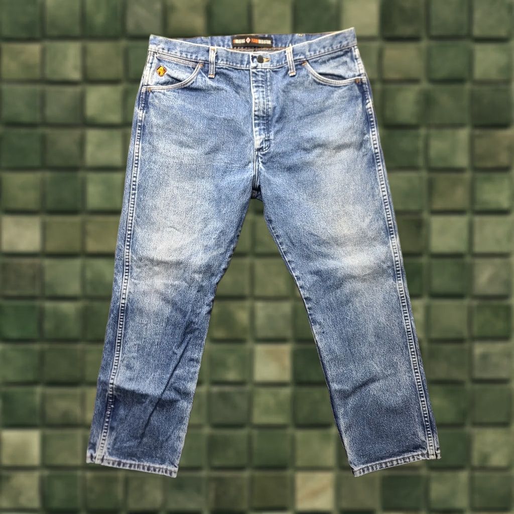 Wrangler Wrangler Jeans FR13MWZ Men 38x30 Flame Resistant Mid Rise Regular Fit Blue Denim 100% Cotton Jeans Size US 38 / EU 54 - 1 Thumbnail