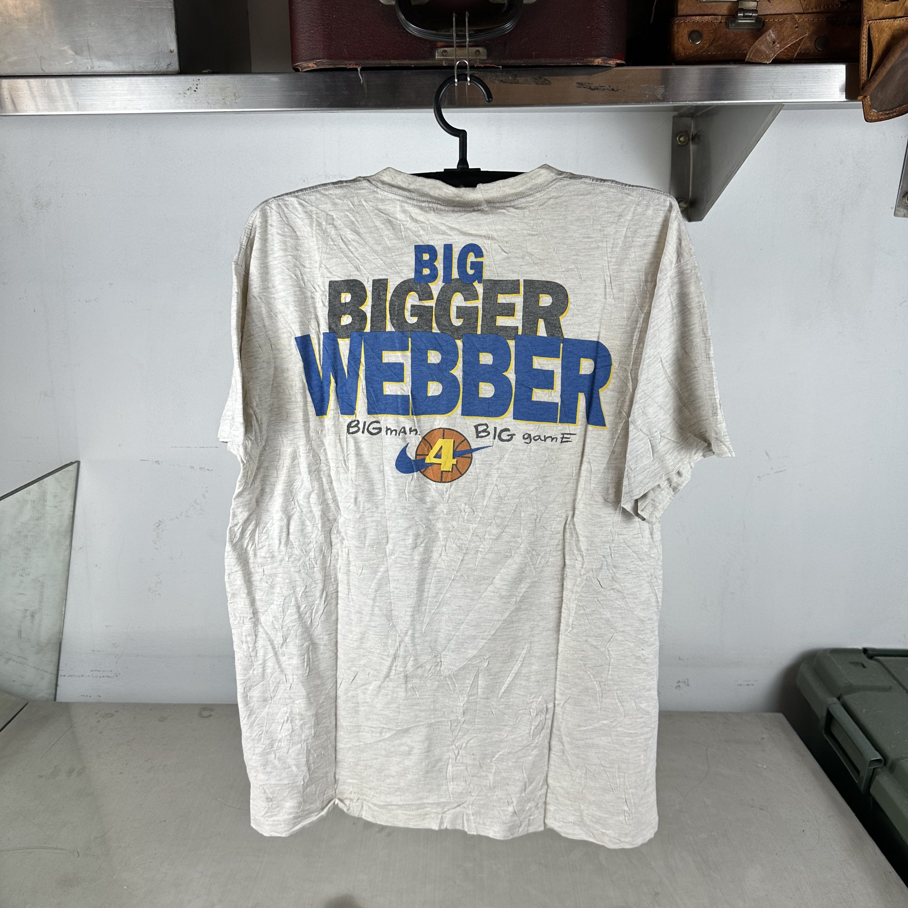 Vintage 90s Nike Basketball Chris Webber Big Man Big Game T-shirt Size US XL / EU 56 / 4 - 3 Thumbnail