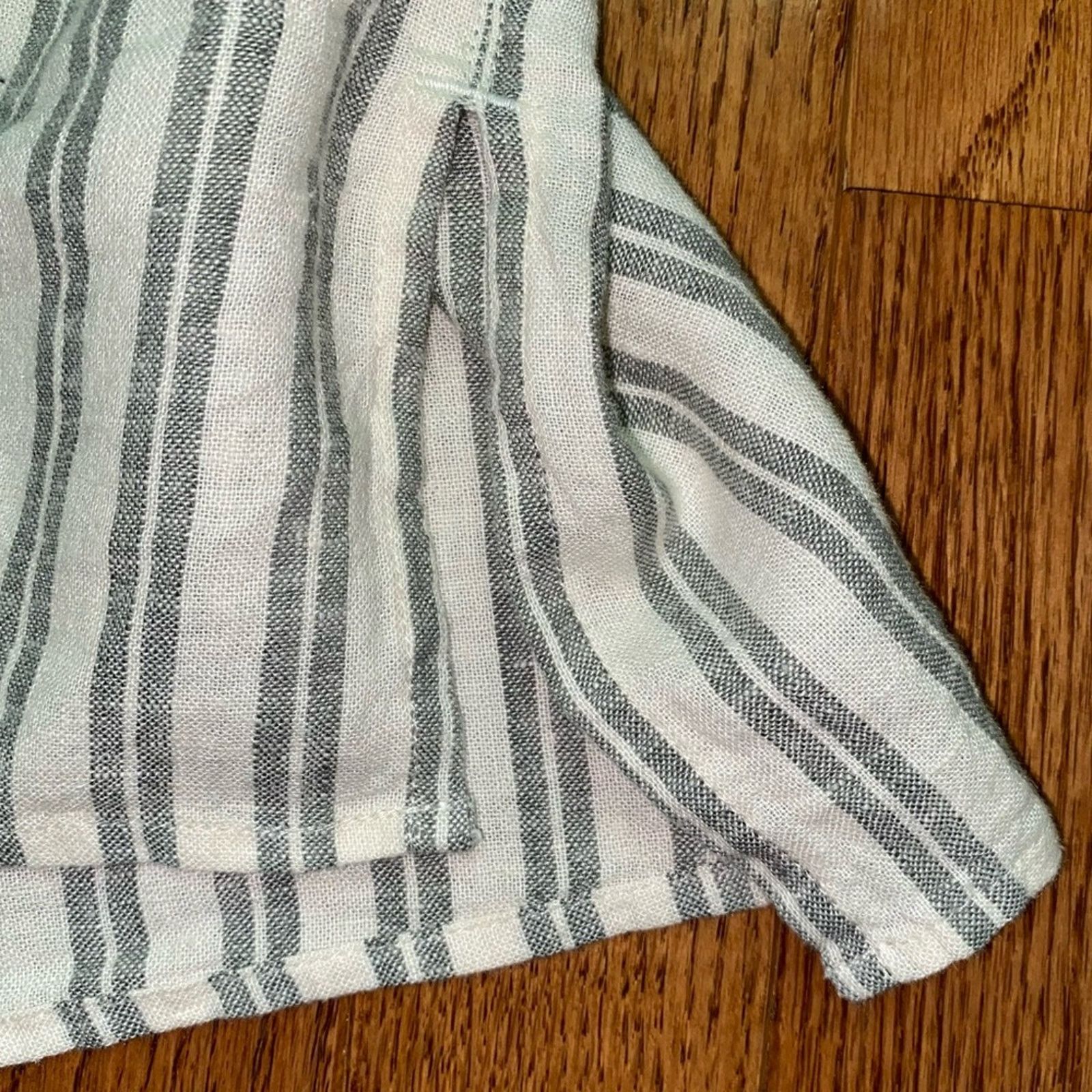 Madewell Madewell $82 Linen-Blend Lakeline Shirt Gray Stripe Womens M Size M / US 6-8 / IT 42-44 - 5 Thumbnail
