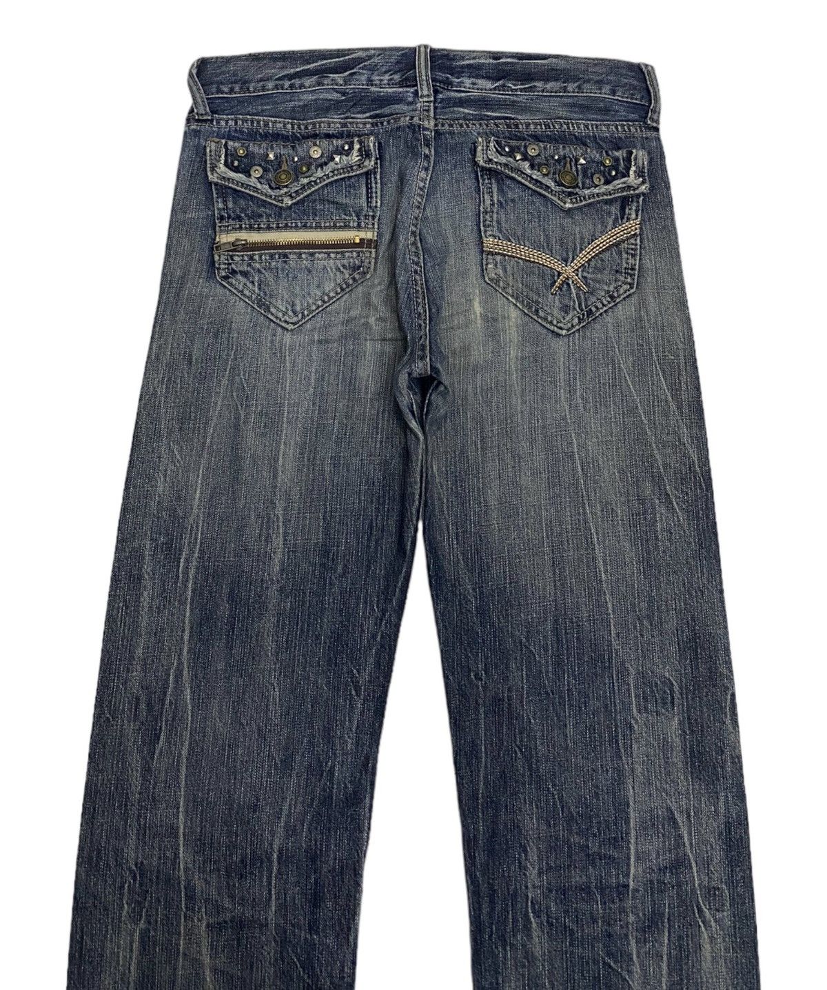 If Six Was Nine × Japanese Brand × Le Grande Bleu (L.G.B.) VINTAGE THEORIA JAPAN PUNK DISTRESSED DENIM JEANS METAL STUD Size US 32 / EU 48 - 3 Thumbnail
