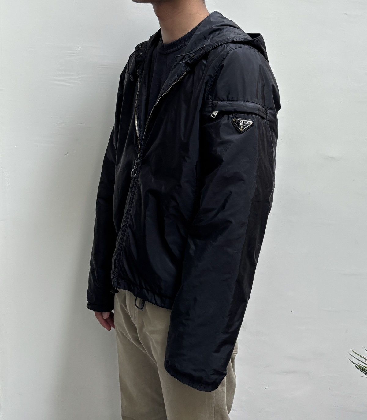 Prada Triangle Metal Logo Nylon Jacket | Grailed 