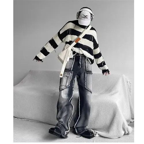 Japanese Brand Gothic Baggy Jeans Size US 32 / EU 48 - 4 Thumbnail