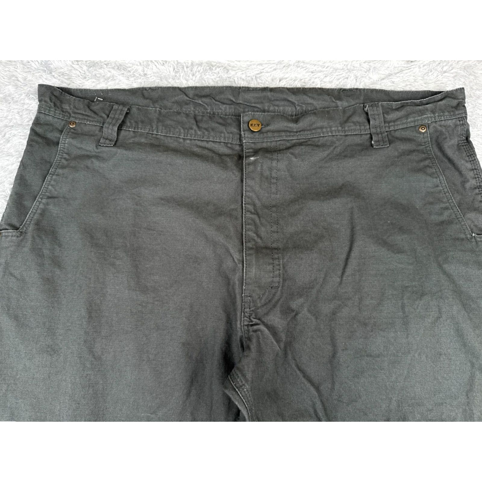 Vintage KEY Pants Men 44 Green Workwear Ripstop Cargo Cotton Durable 44x30 Size US 44 / EU 60 - 4 Thumbnail