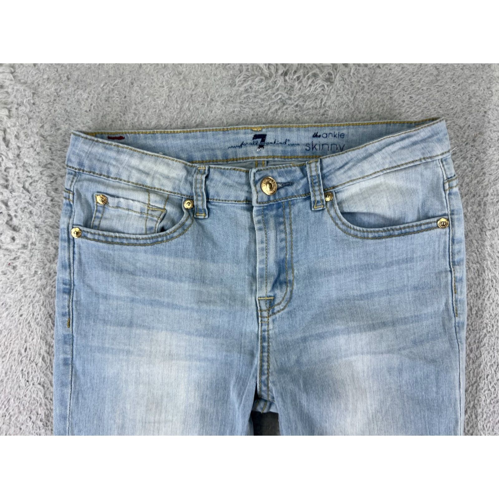 7 For All Mankind 7 For All Mankind Paxtyn Jeans Womens 14 Blue Denim Ankle Skinny Low Rise Cotton Pants Junior Size 14 Womens Blue Denim Jeans Size 36" / US 14 / IT 50 - 7 Thumbnail