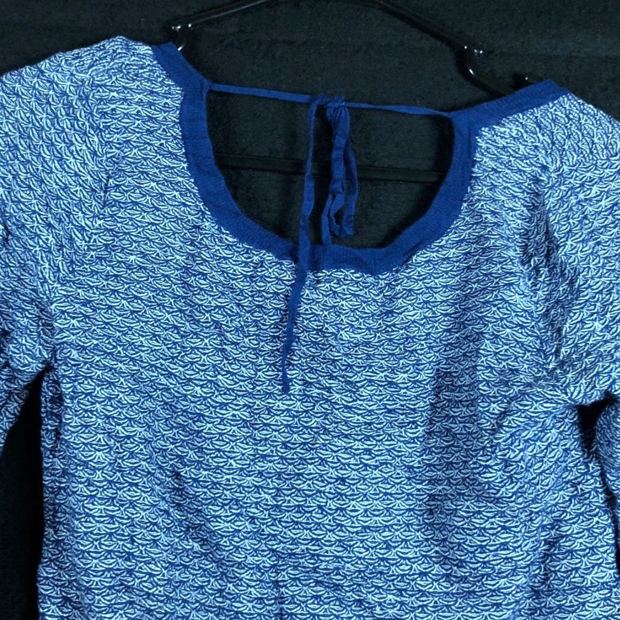 Vintage Ivanka Trump Womens Sweater Blue Scoop Neck Long Sleeve Back Tie Small Size S / US 4 / IT 40 - 2 Thumbnail