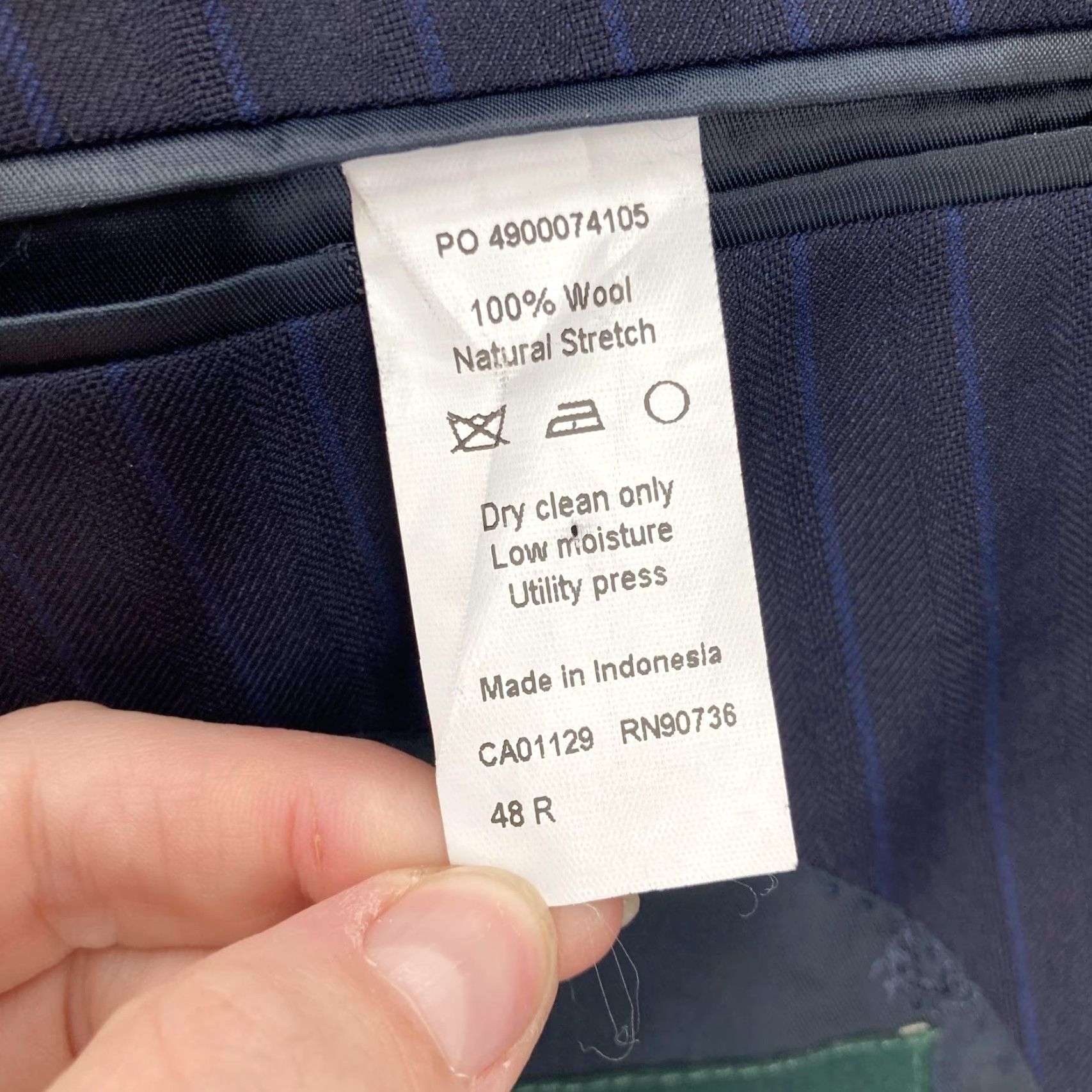 Ralph Lauren Lauren Ralph Lauren Blazer Mens 48R Navy Pinstripe Wool Two-Button Double Vent Suit Jacket Elegance Womens Mens? No - Mens Size 48R - 6 Thumbnail
