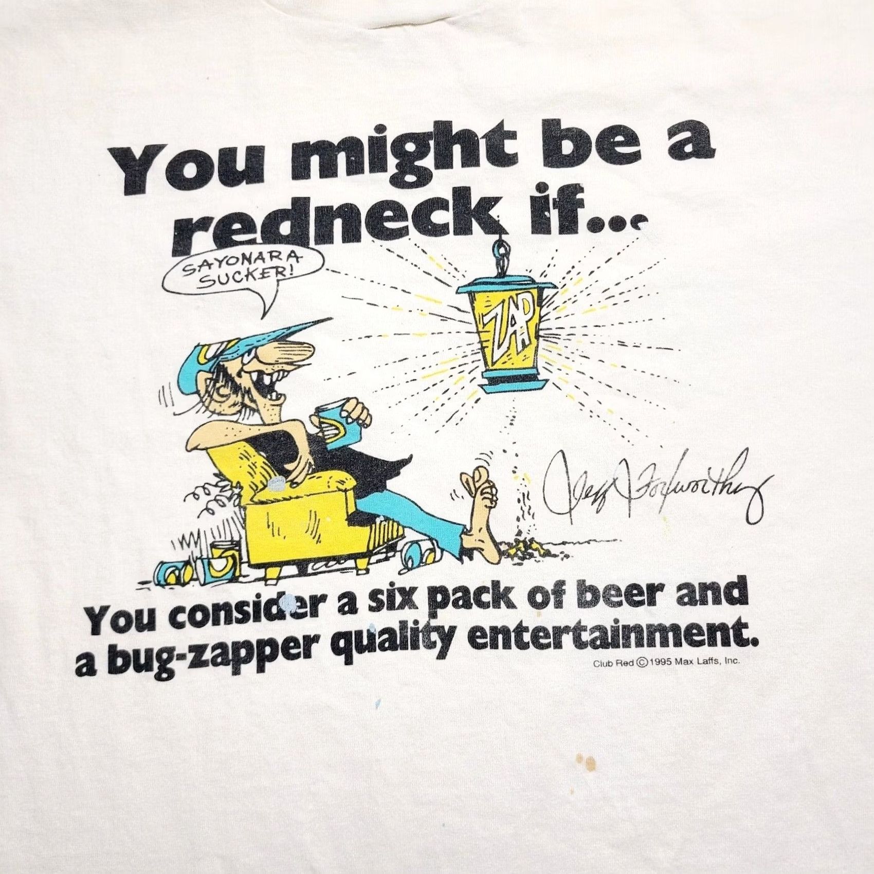 Vintage VINTAGE Jeff Foxworthy Club Red T-Shirt Size US XL / EU 56 / 4 - 2 Thumbnail