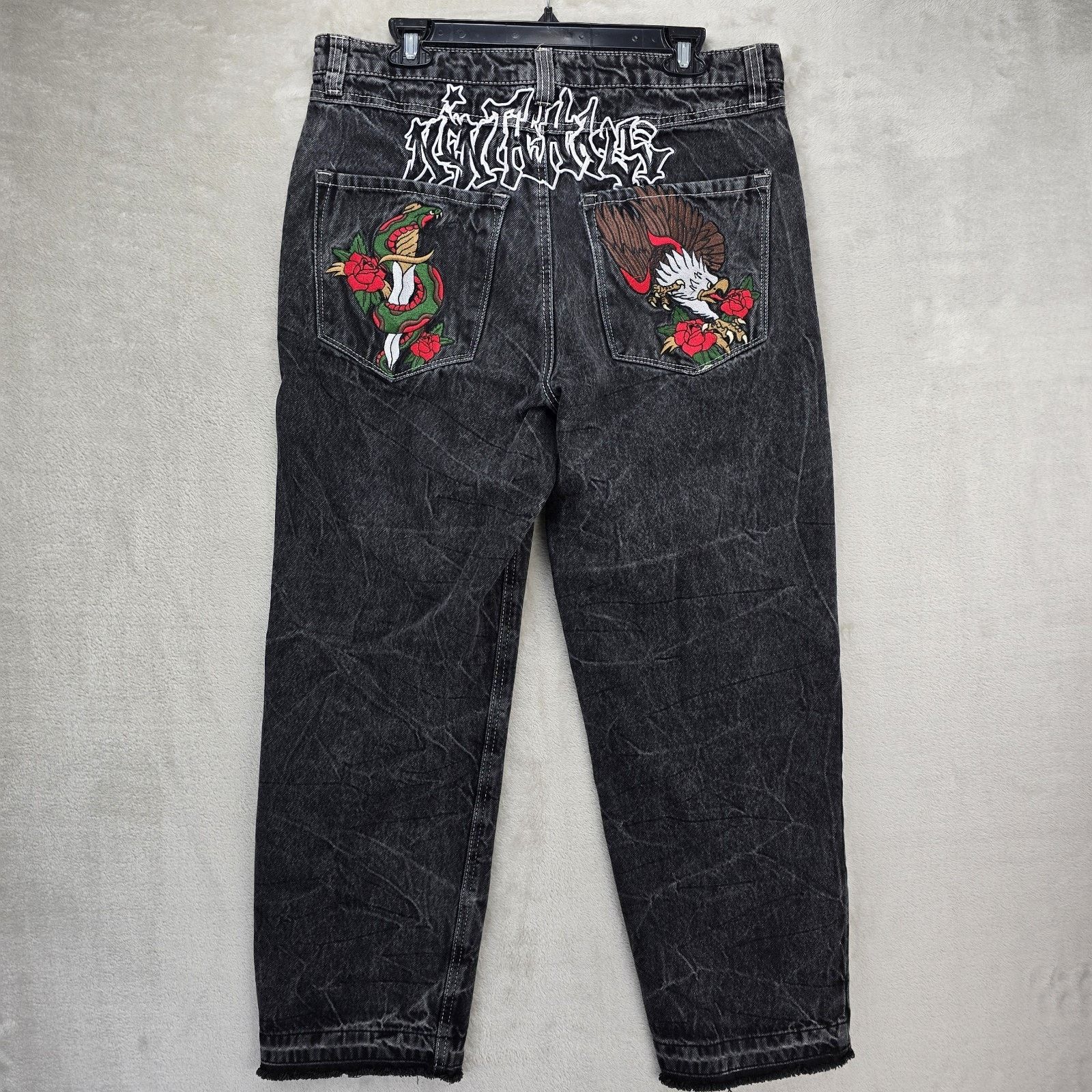 Ninth Hall Ninth Hall Ambush Jeans 33 (Fits 34x28 Y2K Baggy Snake Eagle Size US 33 - 10 Thumbnail