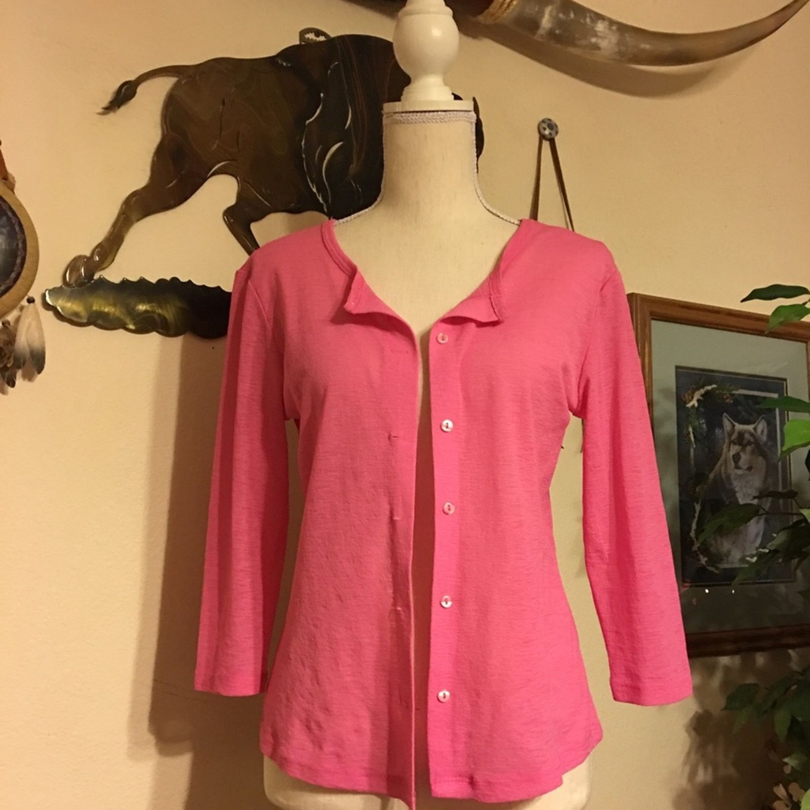 Other Windsor pink button front top sheer shirt M Size M / US 6-8 / IT 42-44 - 1 Thumbnail