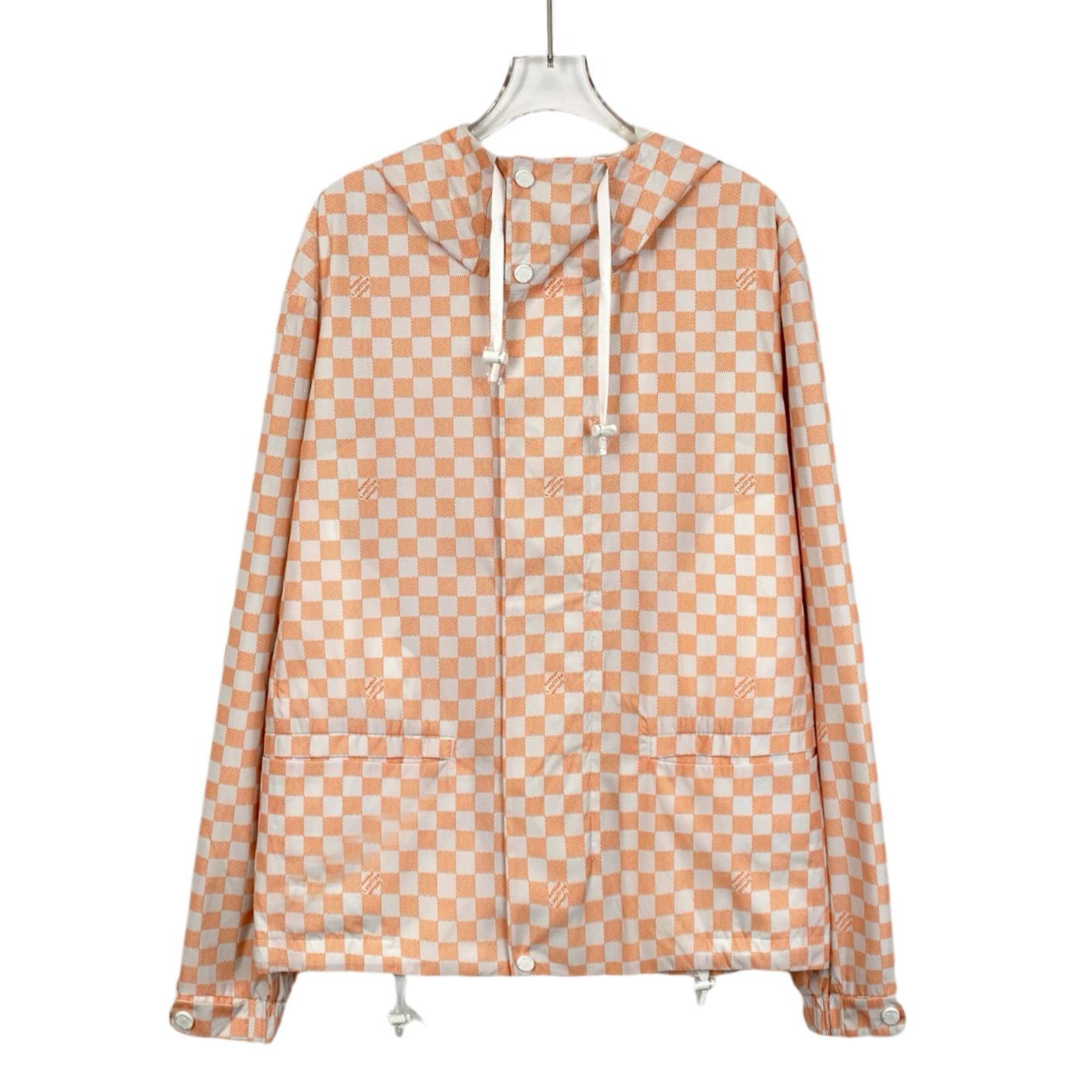 Louis Vuitton Louis Vuitton Unisex Checkered Hooded Jacket Orange & White Size M / US 6-8 / IT 42-44 - 1 Thumbnail