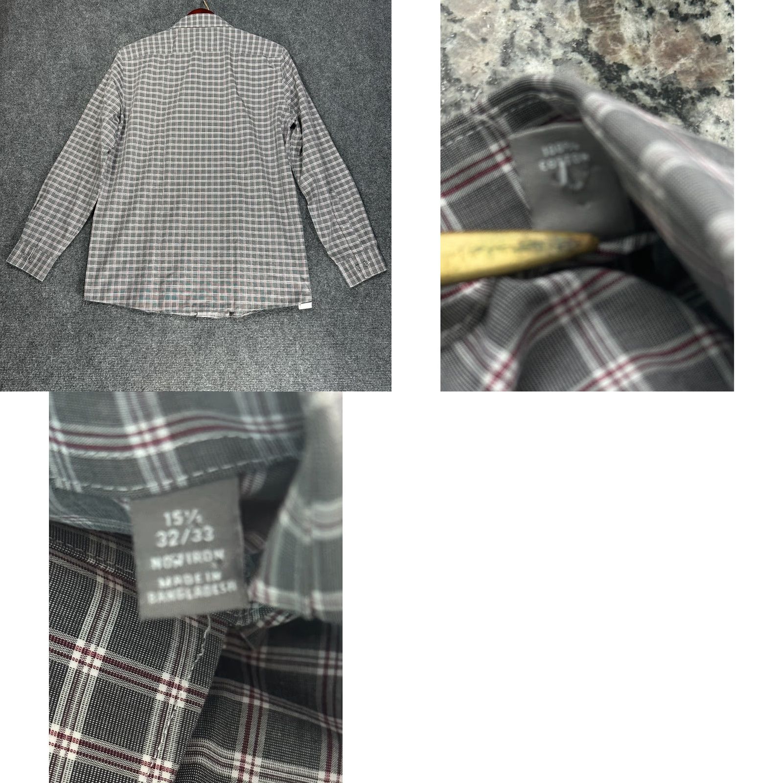 Michael Kors Michael Kors Shirt Mens 15.5 Regular Fit Airsoft Stretch Button Up Gray Red Plaid Long Sleeve Dress Shirt Size US L / EU 52-54 / 3 - 8 Thumbnail