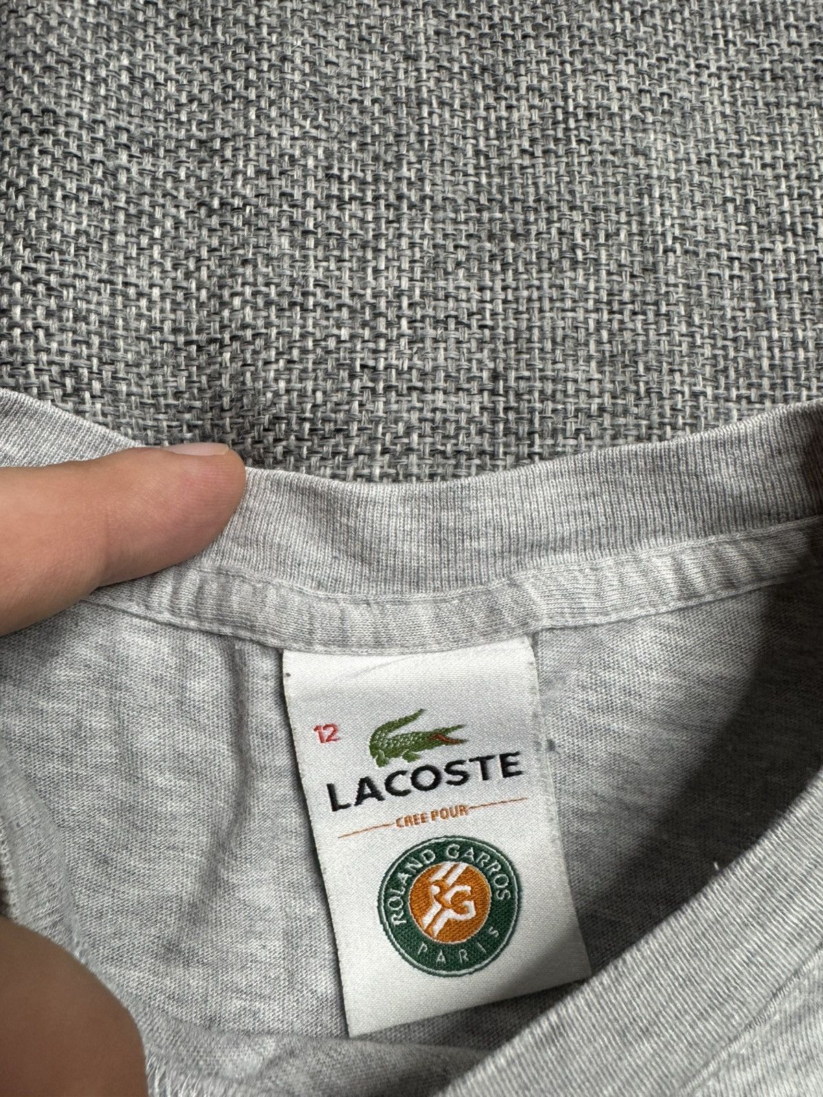 Lacoste Lacoste Roland Garros Big Logo grey T-Shirt Size S / US 4 / IT 40 - 2 Thumbnail