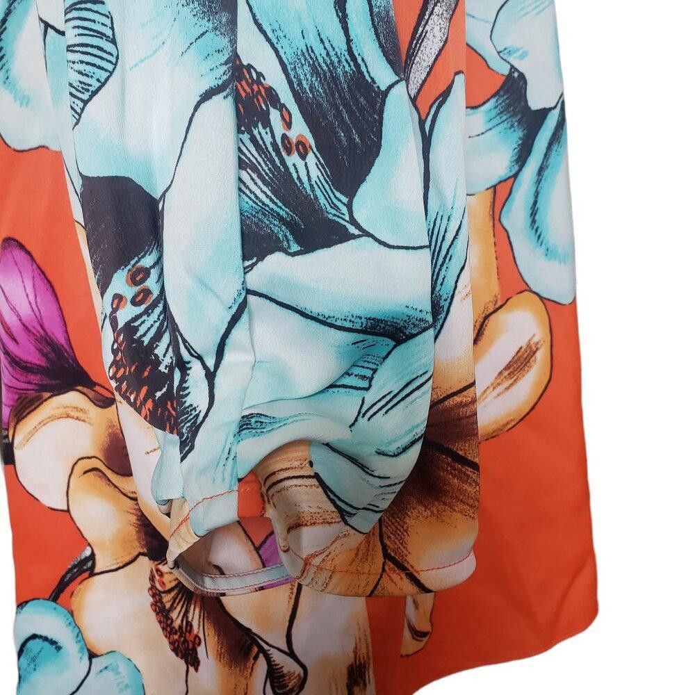 Chicos CT1134 Chico's Tropical 3/4 Sleeve Orange Tunic XL Size XL / US 12-14 / IT 48-50 - 4 Thumbnail