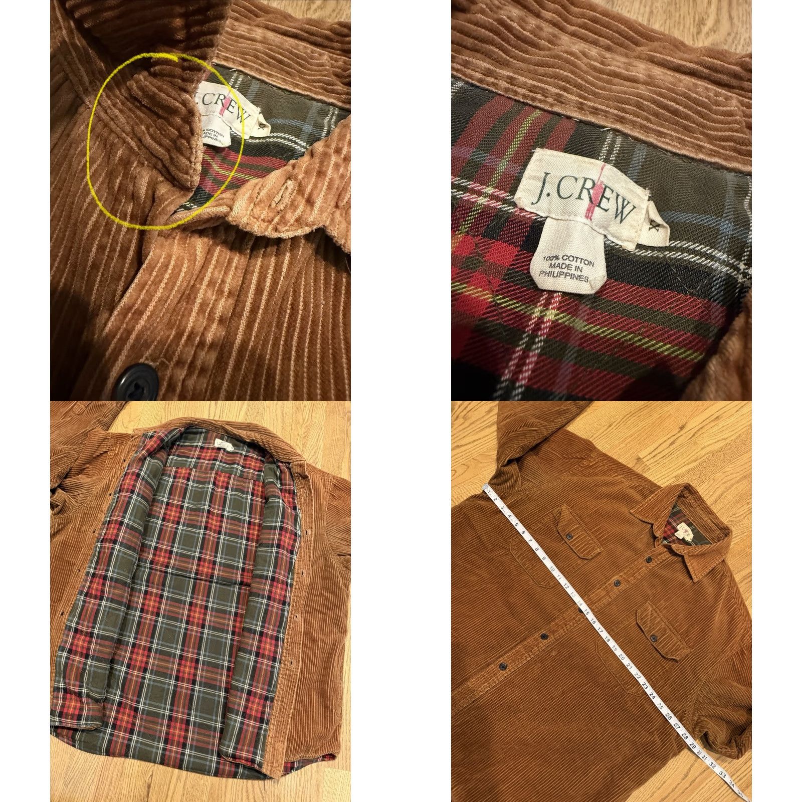 J.Crew VINTAGE J.CREW OARSman Shacket Corduroy Button Up Shirt Jacket Mens XL Brown Lined Pockets 90s Retro Size US XL / EU 56 / 4 - 8 Thumbnail