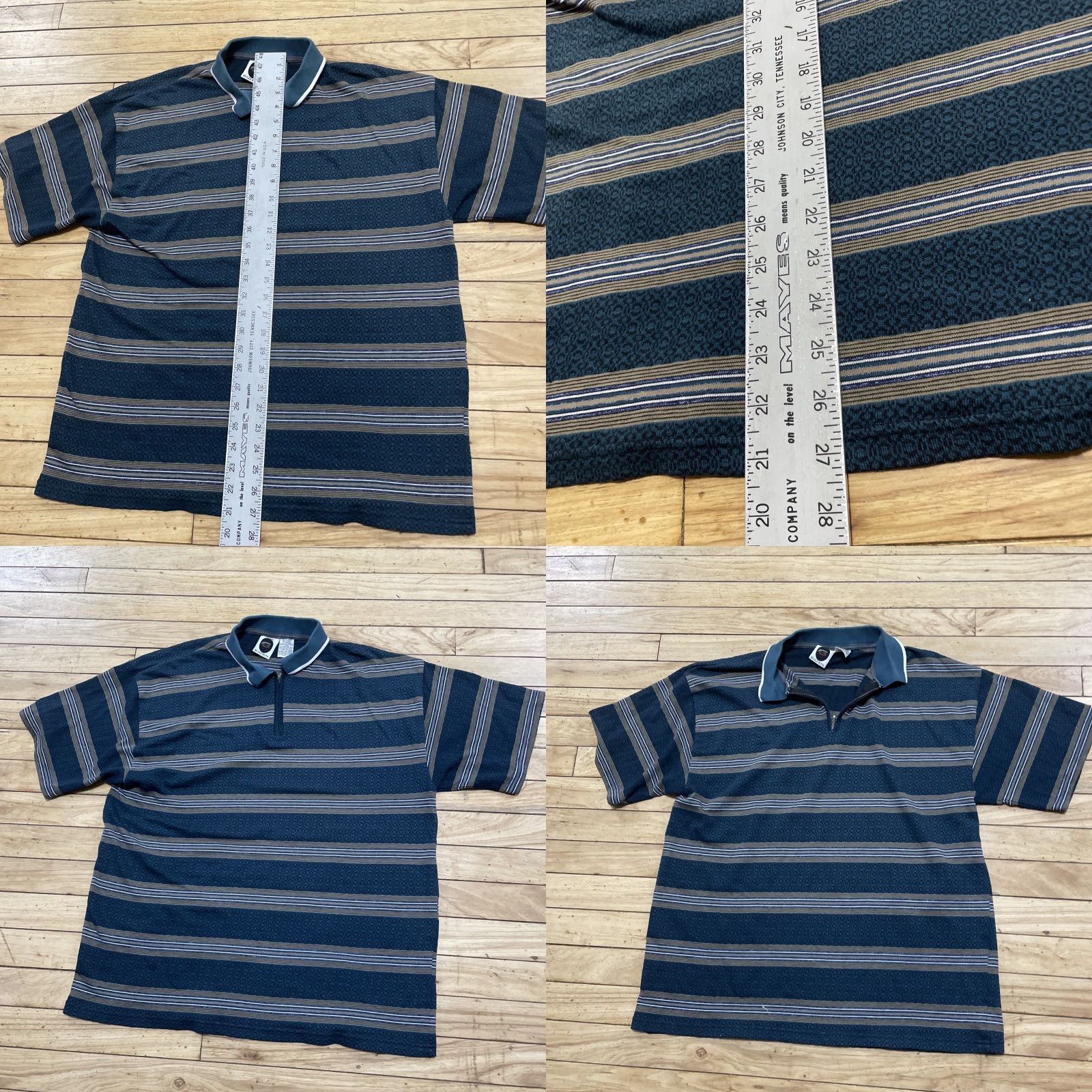 Bugle Boy VINTAGE Bugle Boy Geometric Zip Polo Shirt Men L Green 90s Western Art Deco Button-Up Collared Shirt Adults Mens Size US L / EU 52-54 / 3 - 8 Thumbnail