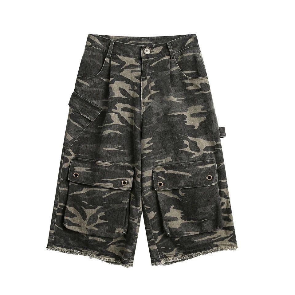 Japanese Brand × Vintage Wide Leg Camo Cargo Jorts Size US 30 / EU 46 - 5 Thumbnail