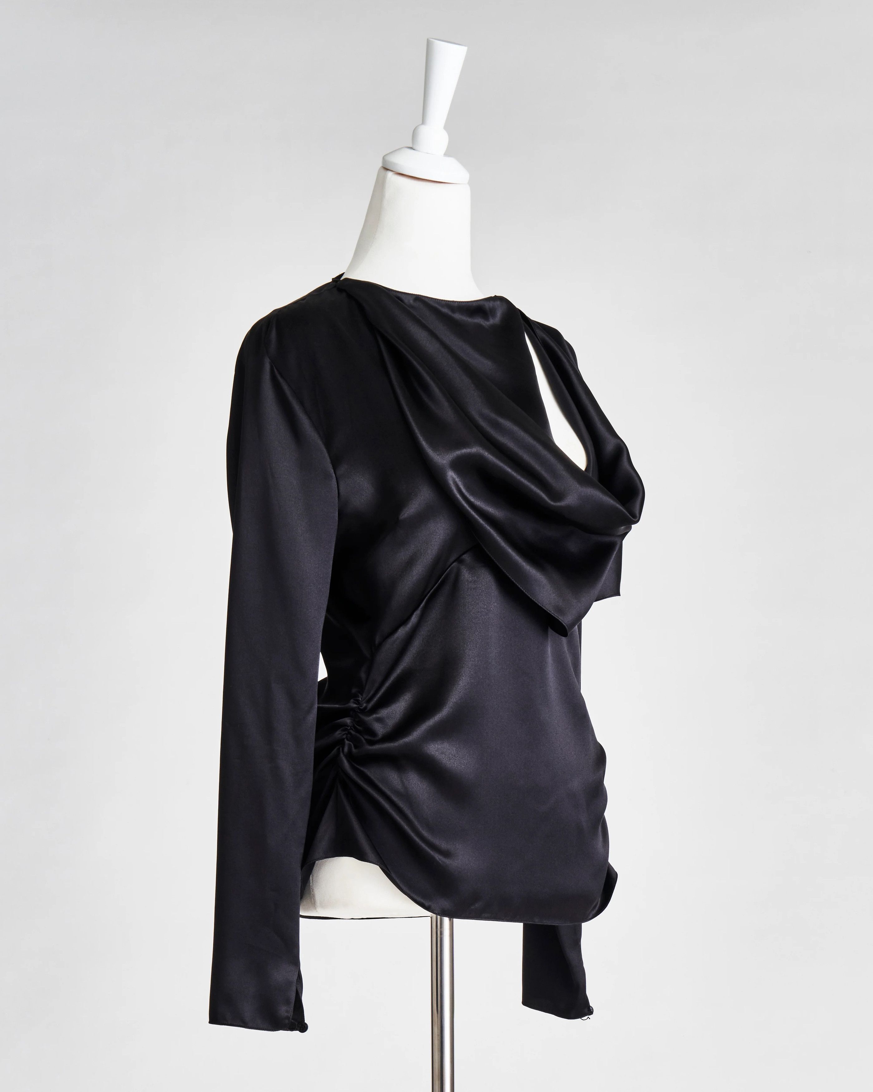 Tom Ford o1loc1c0724 TS1960 Silk Blouse in Black Size XXS / US 00 / IT 34 - 2 Thumbnail