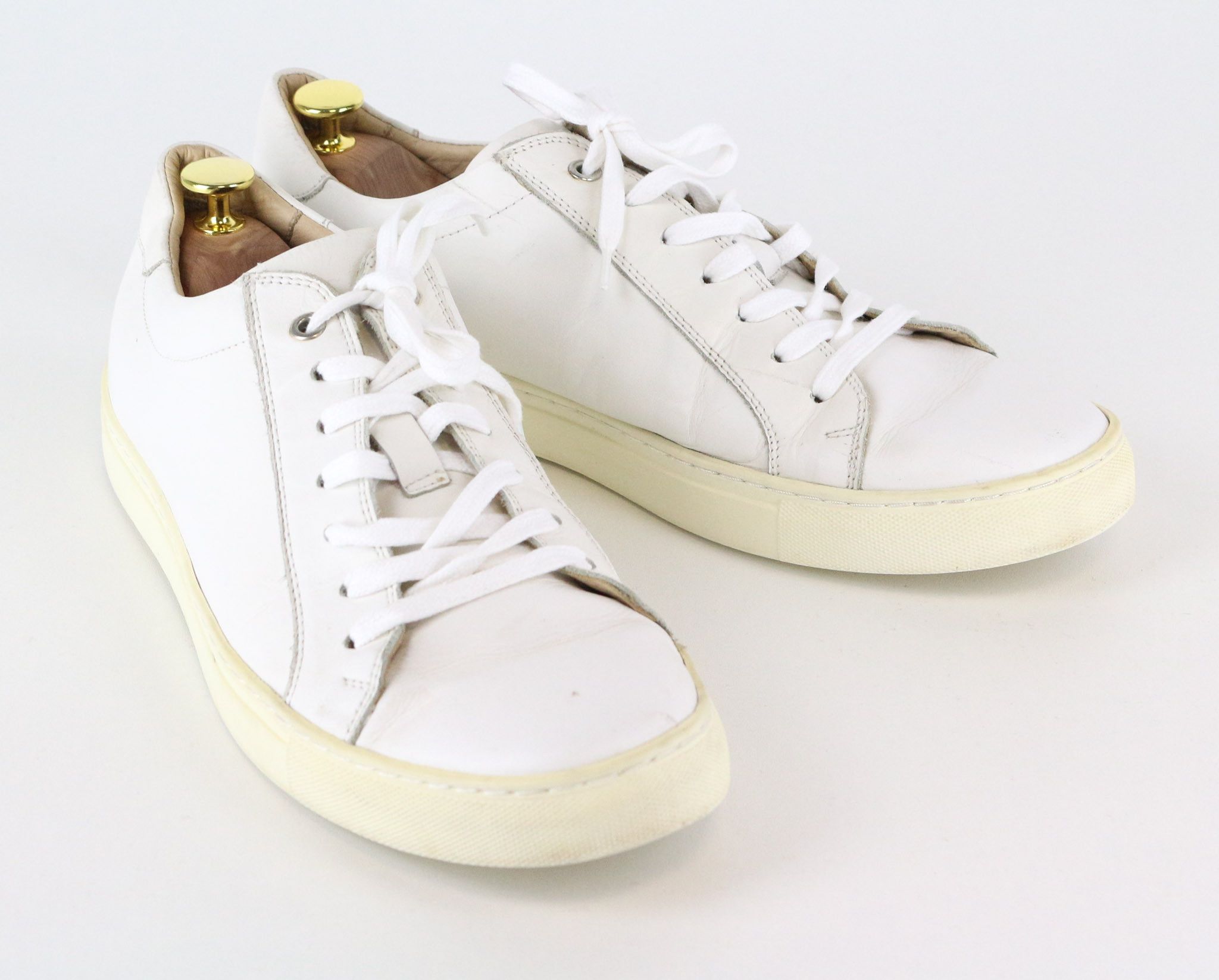 Suitsupply EU43 White Leather Laced Sneakers 73655 Size US 10 / EU 43 - 1 Thumbnail