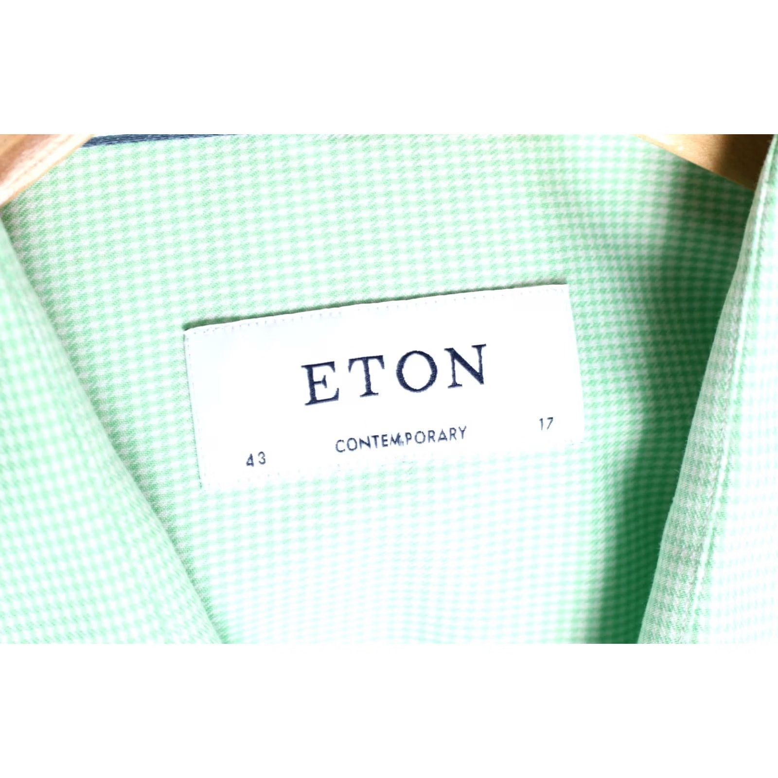 Eton ETON Signature Twill Contemporary Shirt Men 43 Long Sleeve Green Mens Dress Shirt Size US XL / EU 56 / 4 - 5 Thumbnail