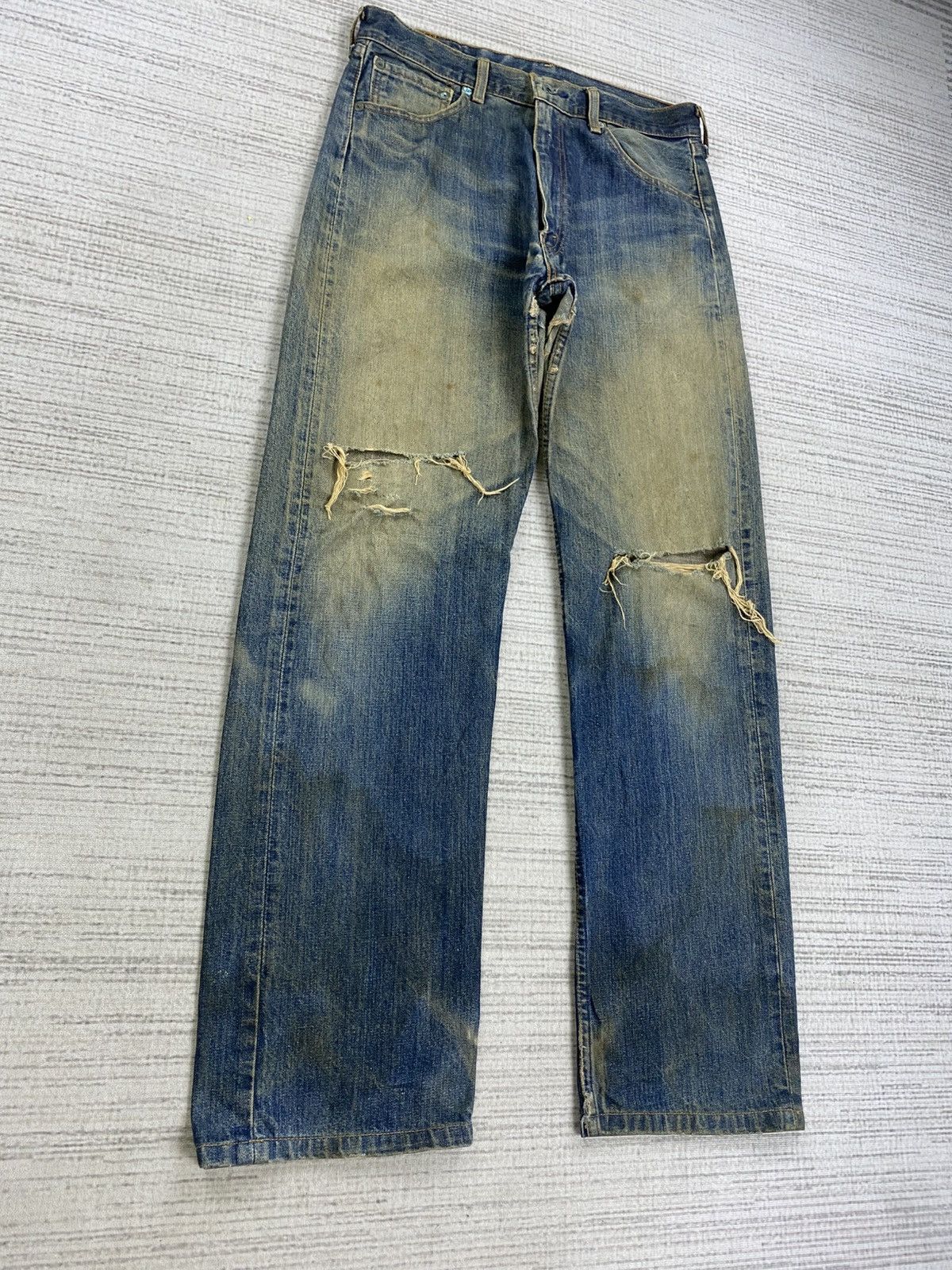 Levi's 🔥Vintage 90s Levi’s 503 Distressed Denim Mud Wash Jeans Size US 31 - 3 Thumbnail