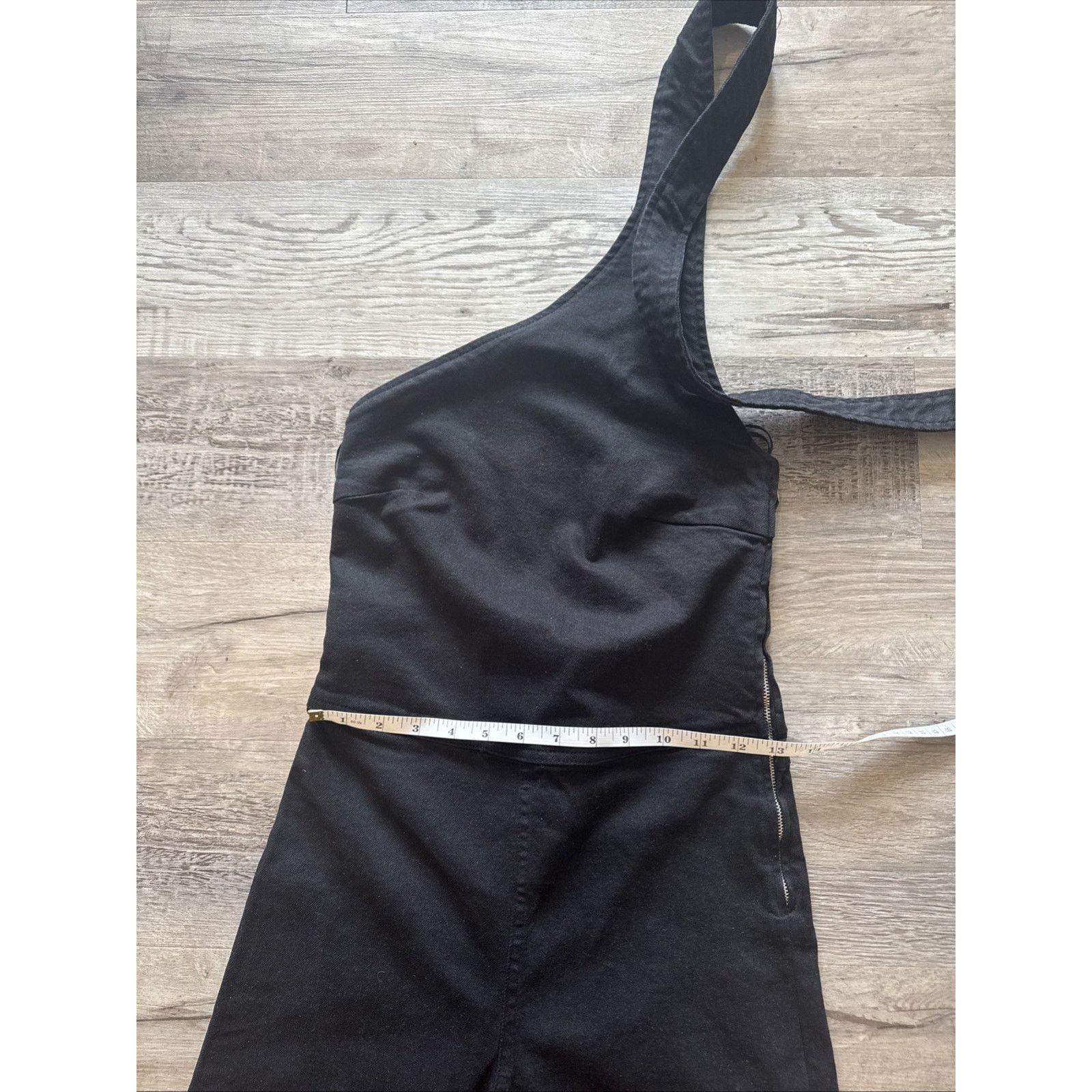 Zara ZARA WOMAN ASYMMETRIC JUMPSUIT BLACK SZ XS Brand New Size 26" / US 2 / IT 38 - 6 Thumbnail