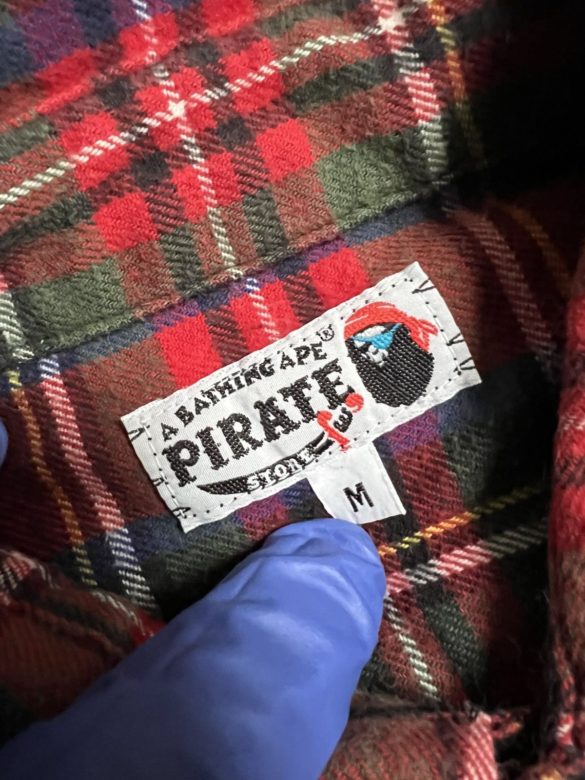 Bape A Bathing Ape Red Plaid Pirate Button Up Long Sleeve Shirt Size US M / EU 48-50 / 2 - 3 Thumbnail
