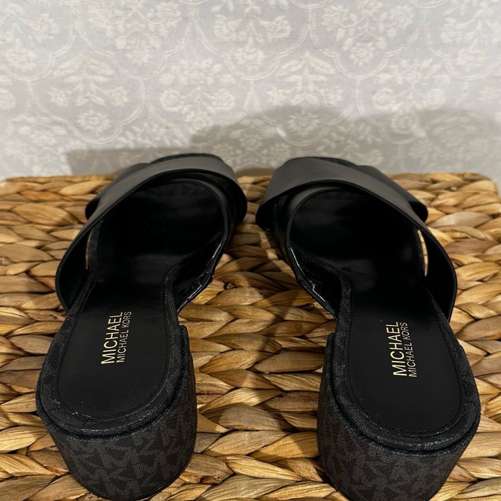 Michael Kors Michael Kors Crisscross Slide Sandal Black Heel Size 6.5 Size US 6.5 / IT 36.5 - 6 Thumbnail